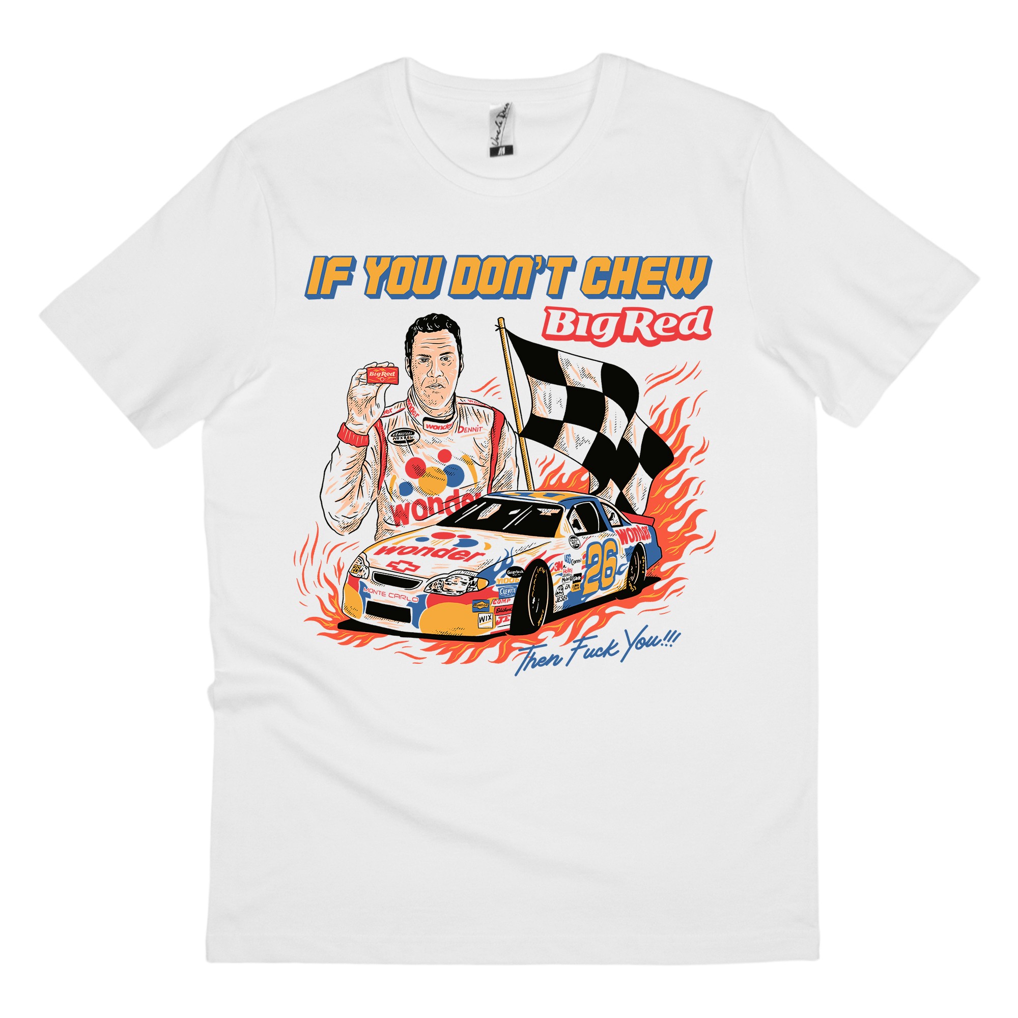 CHEW BIG RED WHITE TEE, Chew Big Red White T-Shirt CHEW BIG RED WHITE TEE, Chew Big Red White T-Shirt