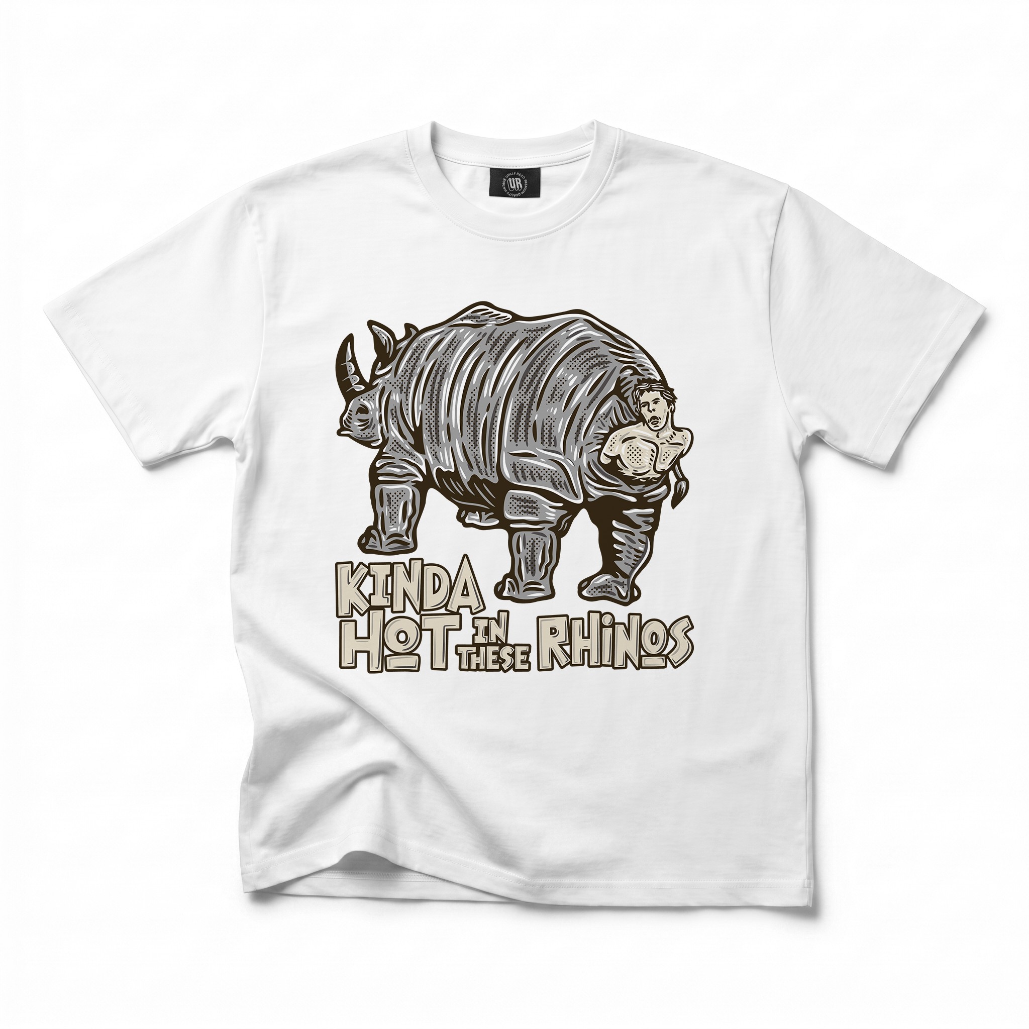 HOT IN THESE RHINOS WHITE TEE HOT IN THESE RHINOS WHITE TEE
