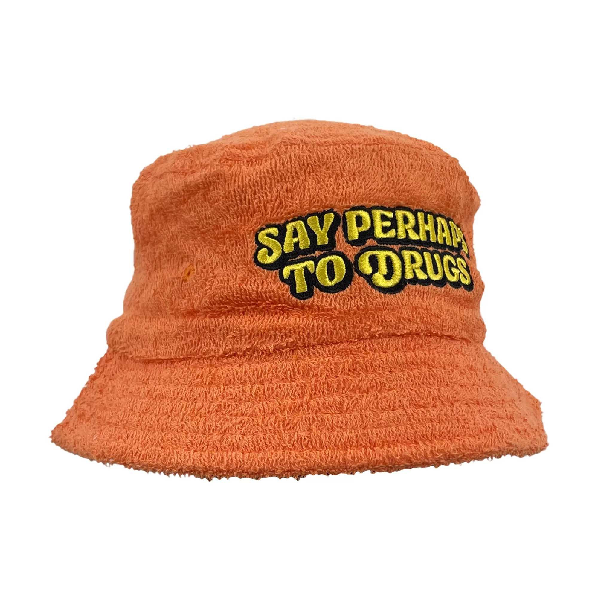 SAY PERHAPS ORANGE TERRY TOWEL BUCKET HAT SAY PERHAPS ORANGE TERRY TOWEL BUCKET HAT