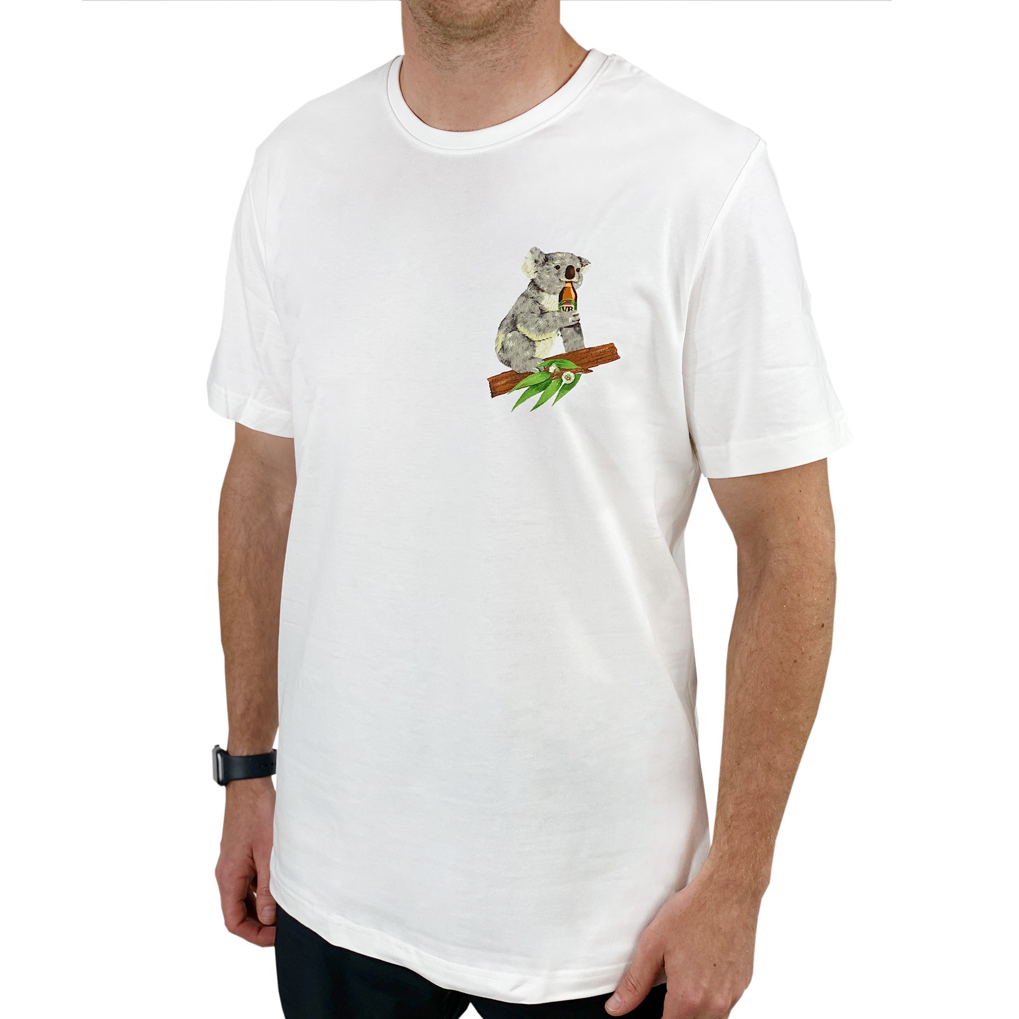 KOALA BEER FRONT AND BACK WHITE TEE