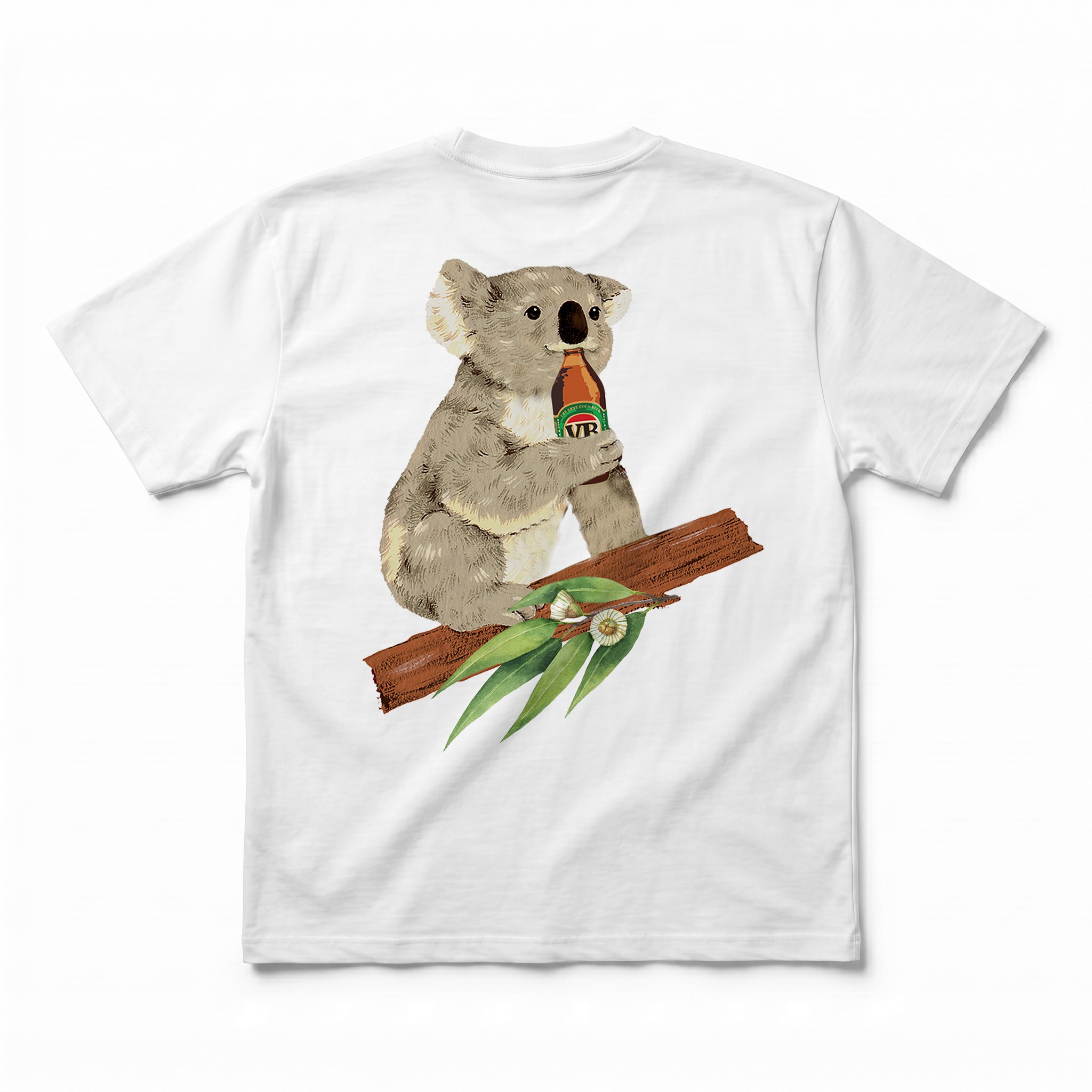 KOALA BEER FRONT AND BACK WHITE TEE