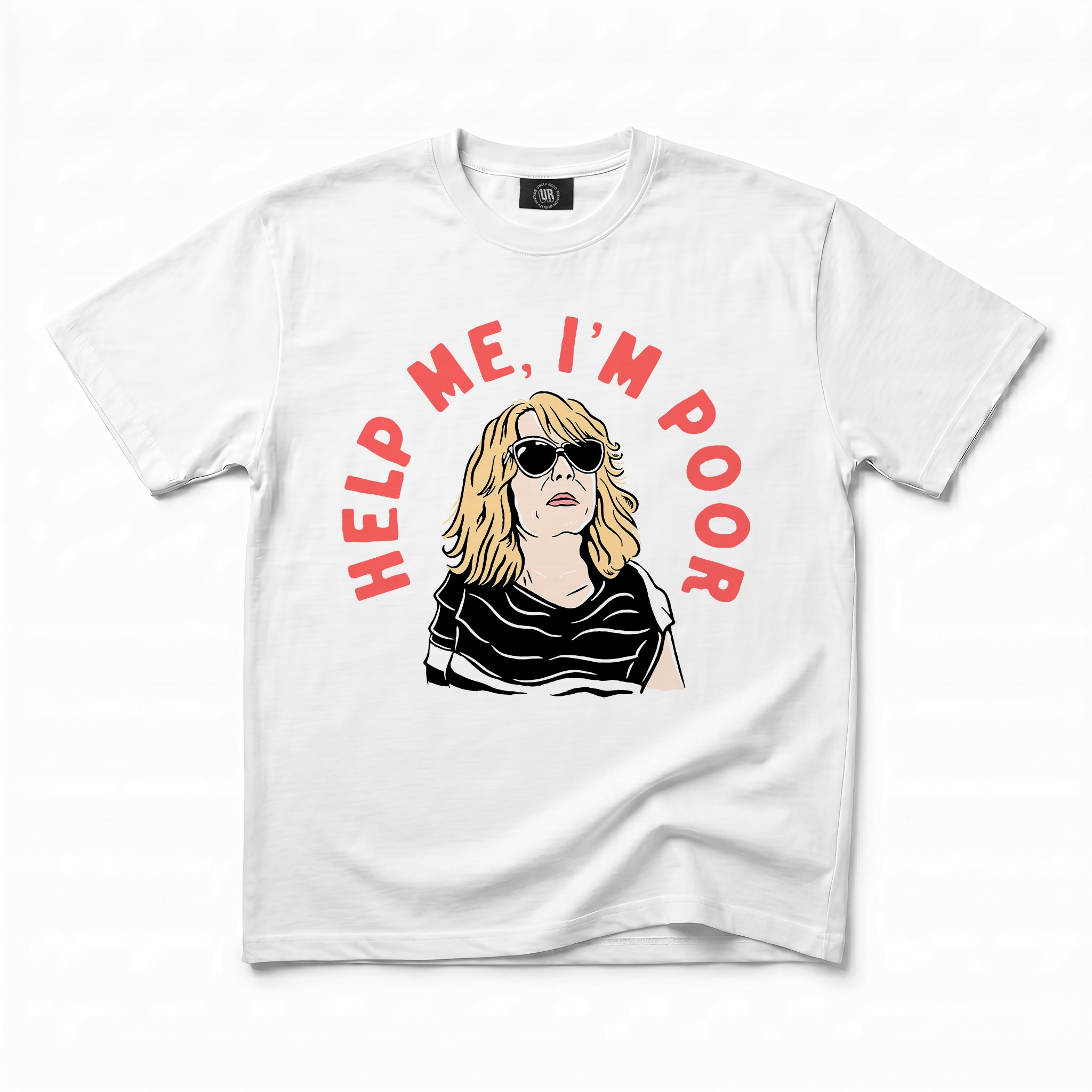 HELP ME I'M POOR WHITE TEE HELP ME I'M POOR WHITE TEE