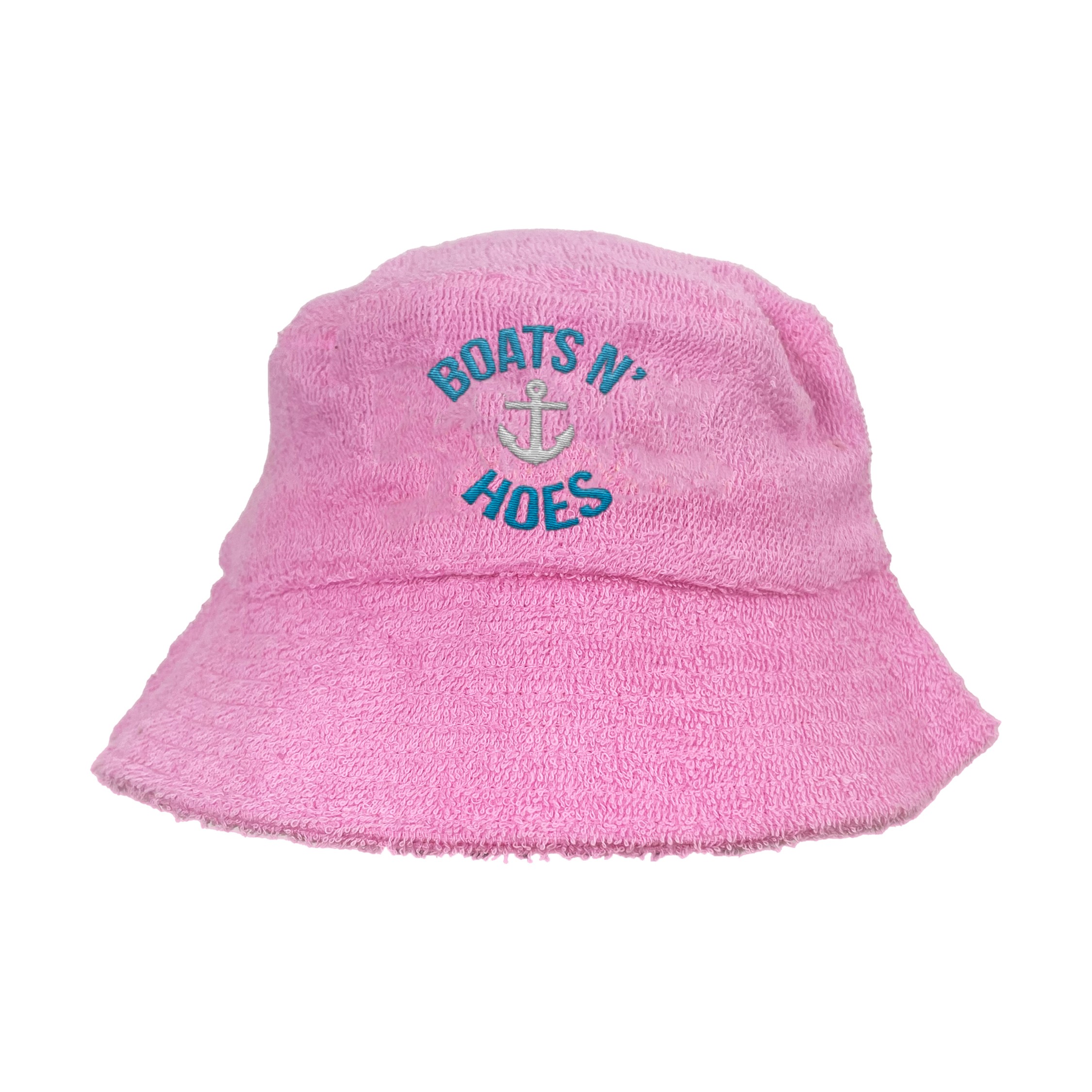 PINK BOATS N HOES TERRY TOWEL BUCKET HAT PINK BOATS N HOES TERRY TOWEL BUCKET HAT