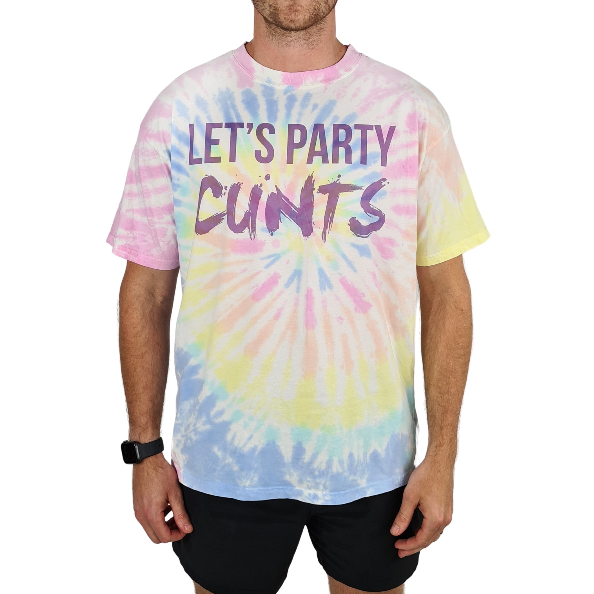 LETS PARTY TIE DYE T-SHIRT LETS PARTY TIE DYE T-SHIRT