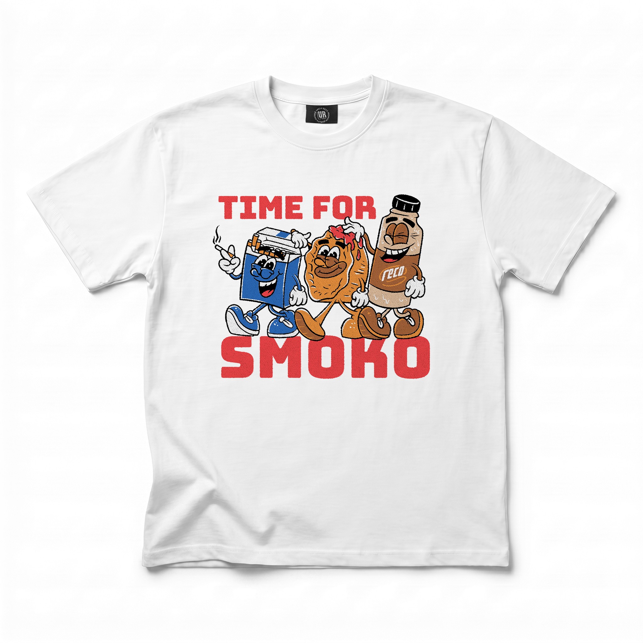 TIME FOR SMOKO WHITE TEE TIME FOR SMOKO WHITE TEE