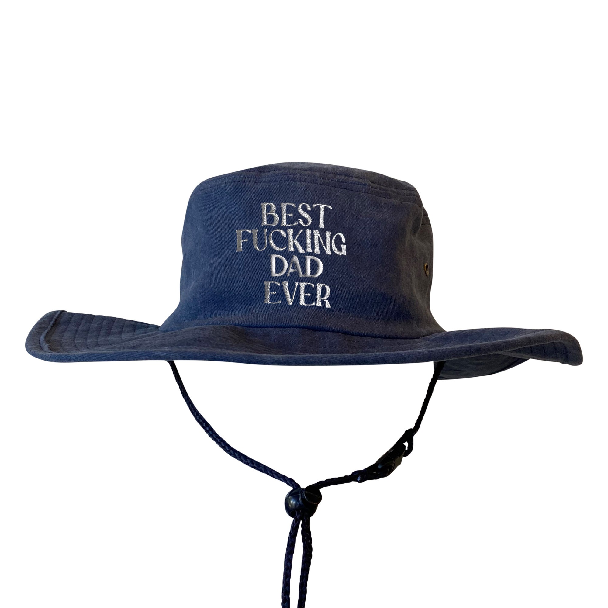 BEST DAD WIDE BRIM HAT STONEWASHED NAVY
