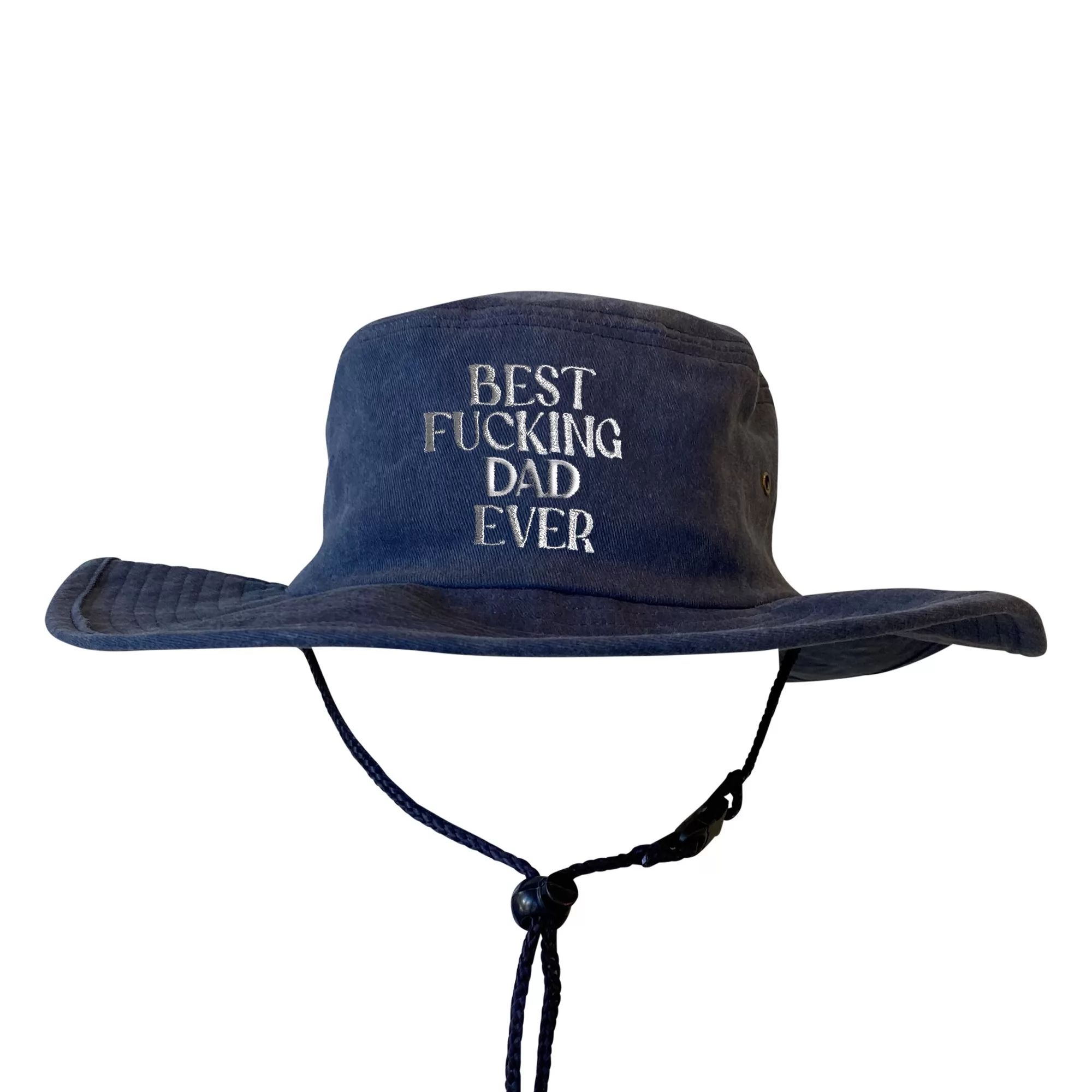 BEST DAD WIDE BRIM HAT STONEWASHED NAVY