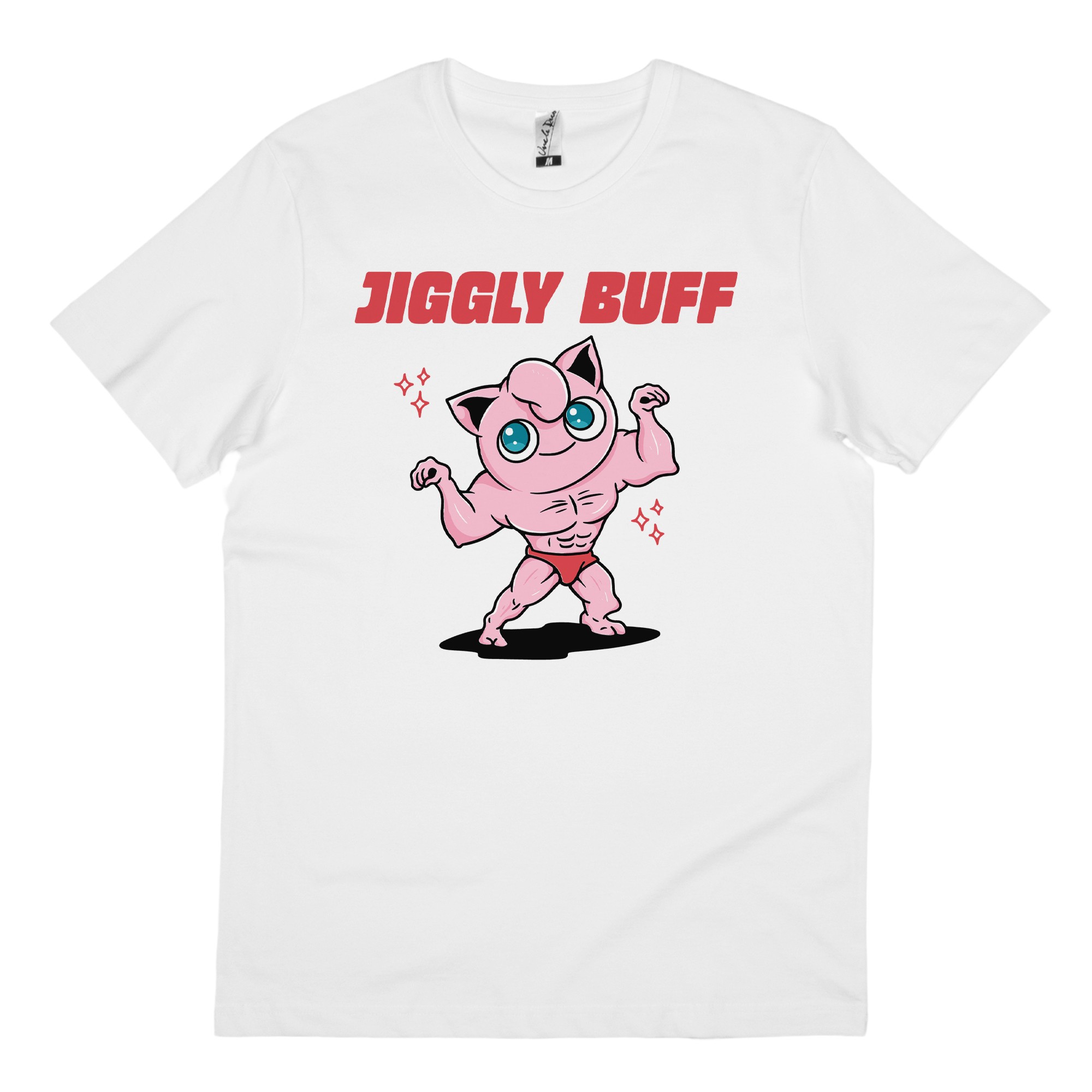 JIGGLY BUFF WHITE TEE, Jiggly Buff White T-Shirt JIGGLY BUFF WHITE TEE, Jiggly Buff White T-Shirt