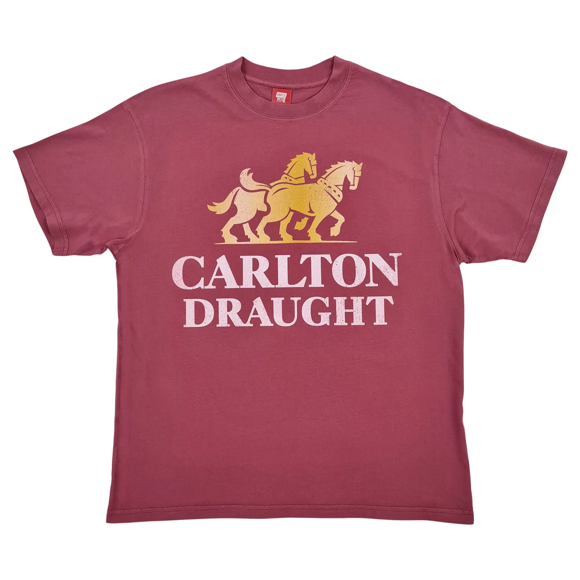 CARLTON DRAUGHT MAROON DYED T-SHIRT CARLTON DRAUGHT MAROON DYED T-SHIRT
