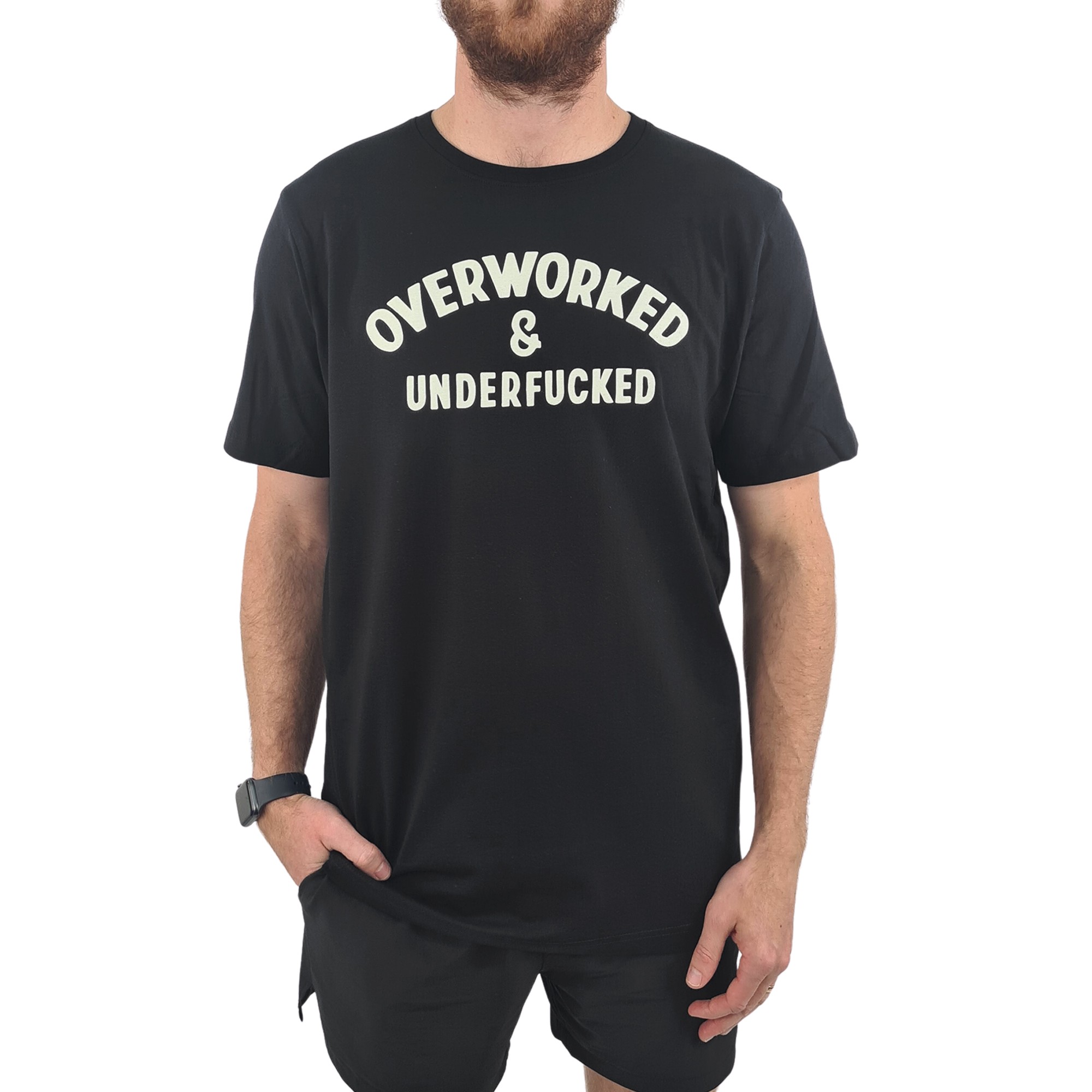 OVERWORKED BLACK TEE