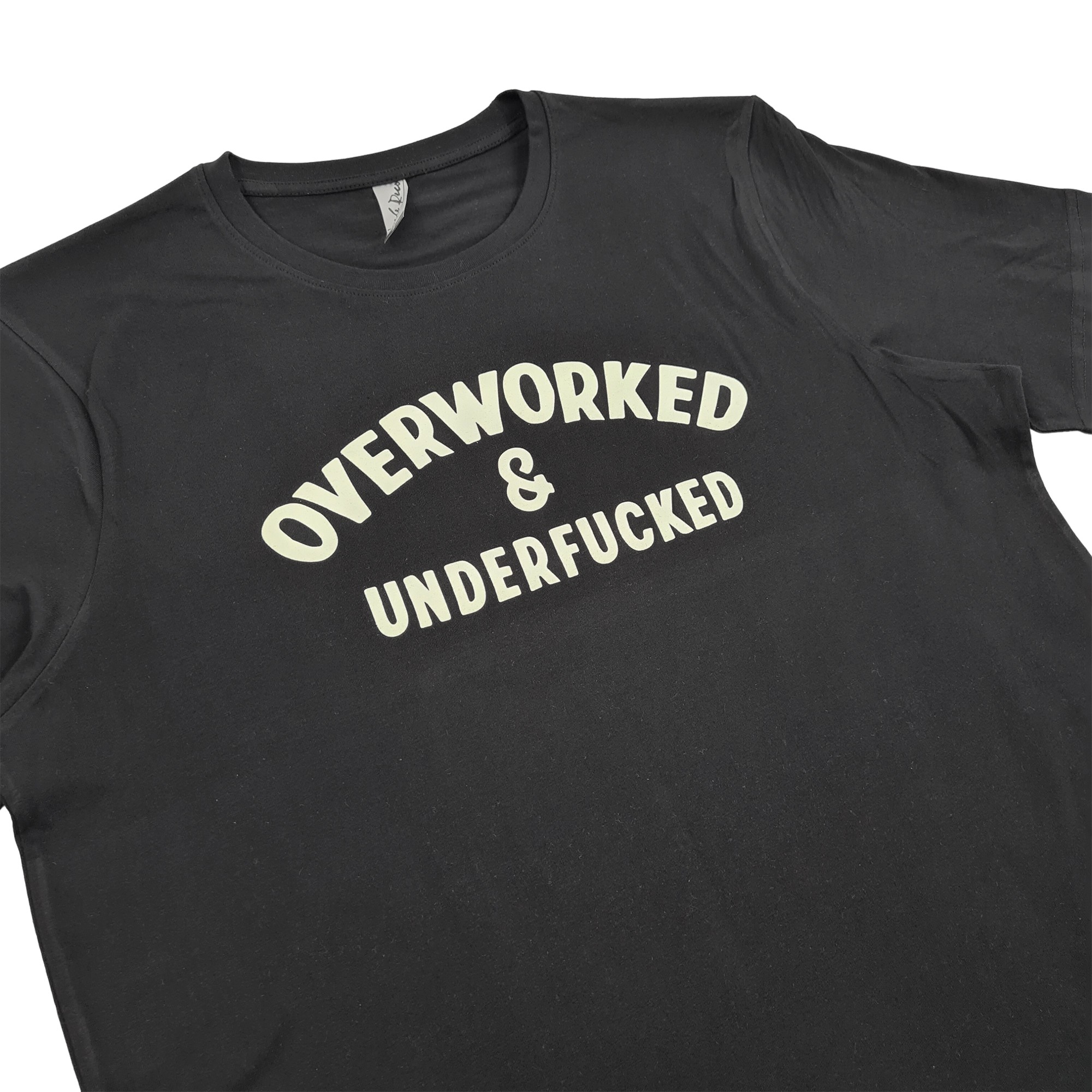 OVERWORKED BLACK TEE