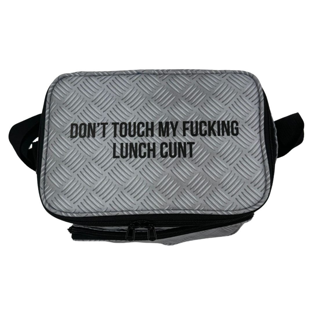 DON'T TOUCH MY LUNCH CHECKER PLATE COOLER BAG