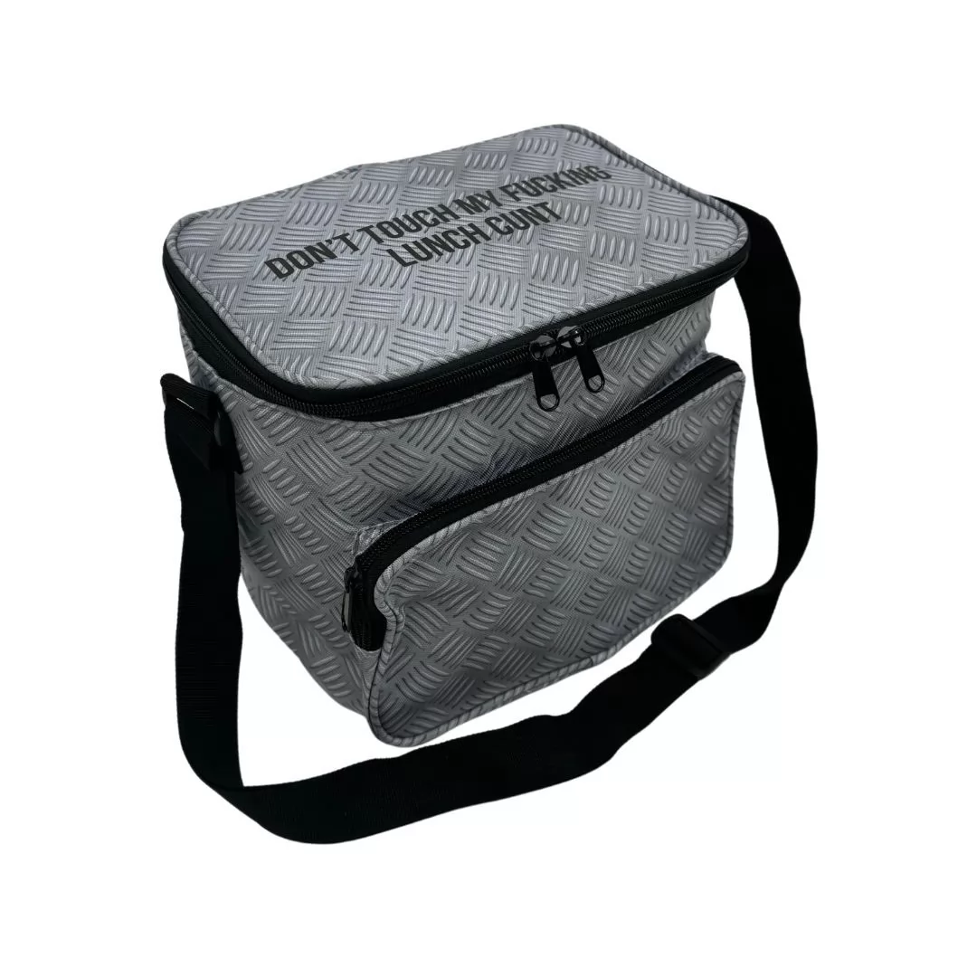 DON'T TOUCH MY LUNCH CHECKER PLATE COOLER BAG DON'T TOUCH MY LUNCH CHECKER PLATE COOLER BAG