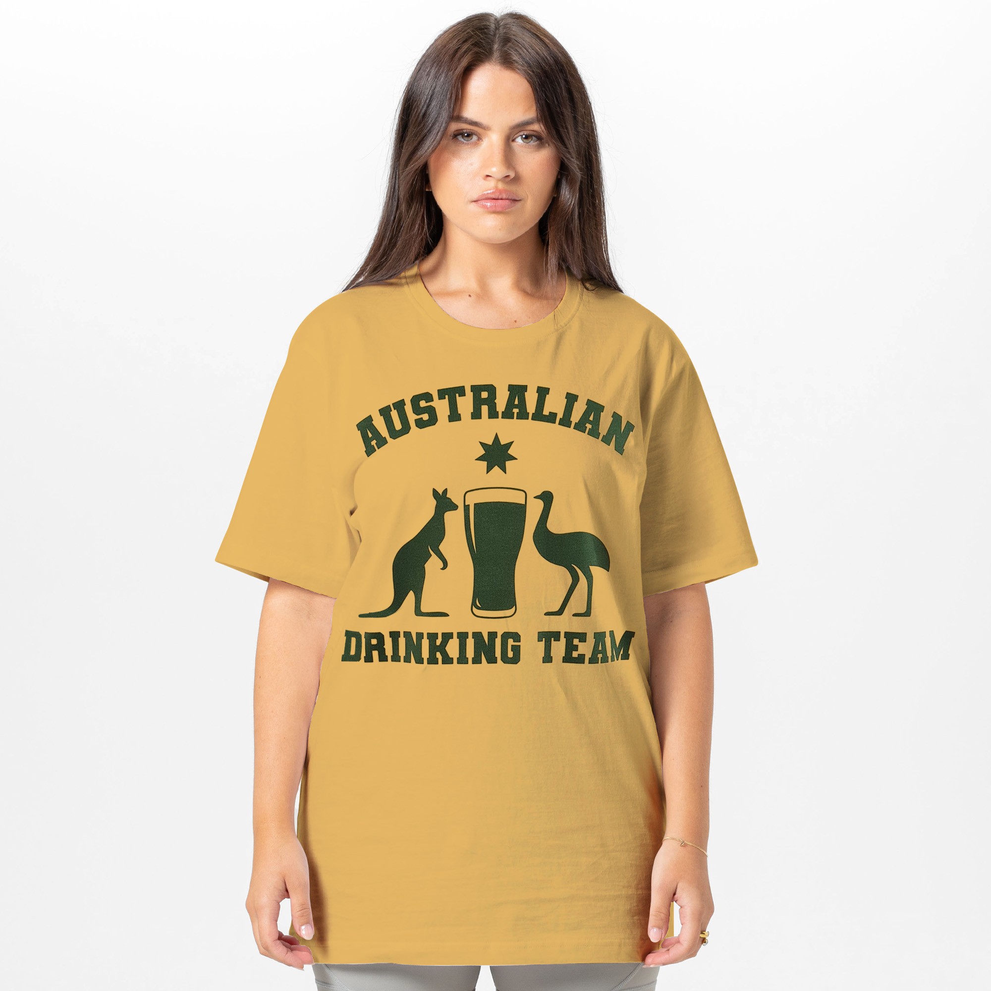 YELLOW AUSTRALIAN DRINKING TEAM T-SHIRT