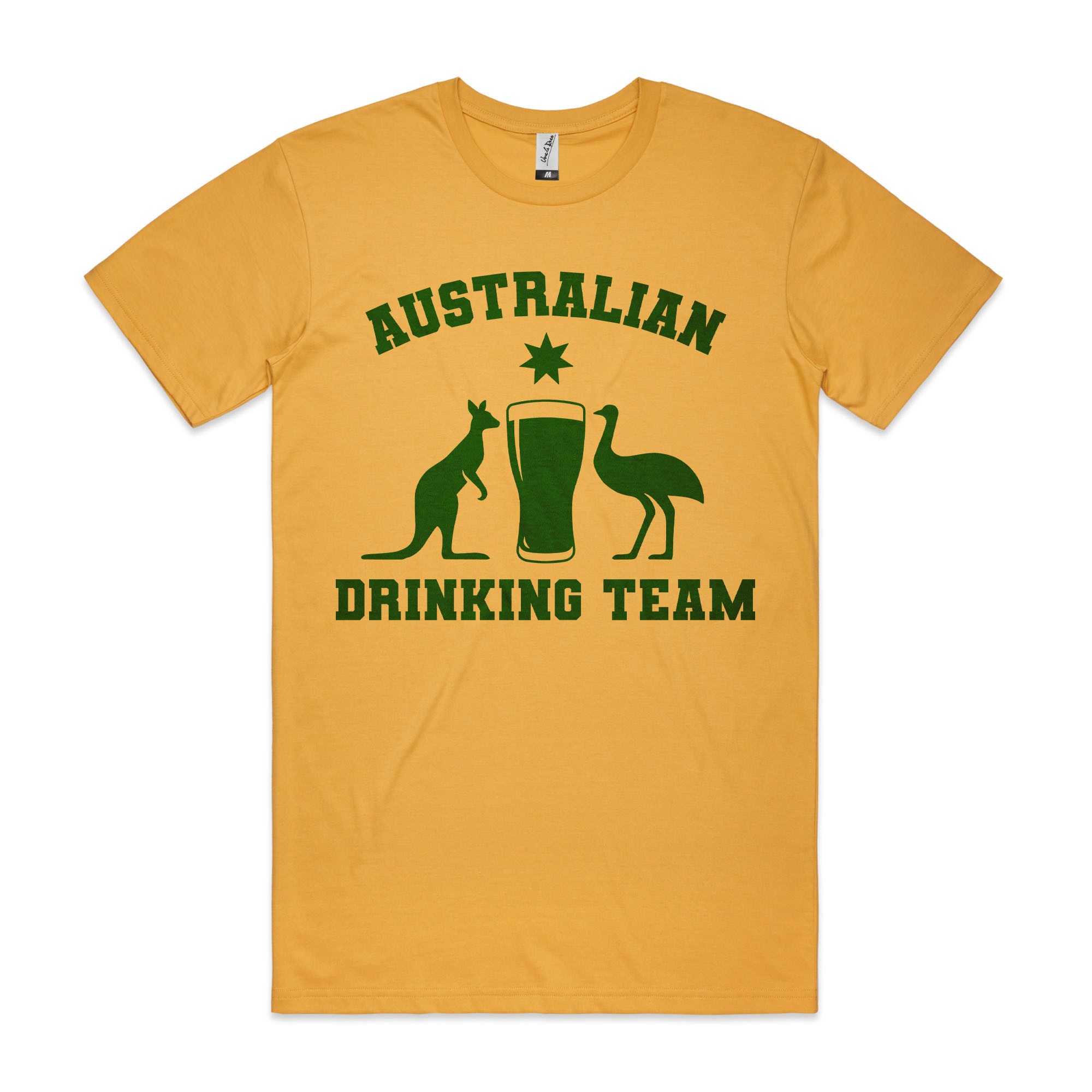 YELLOW AUSTRALIAN DRINKING TEAM T-SHIRT YELLOW AUSTRALIAN DRINKING TEAM T-SHIRT
