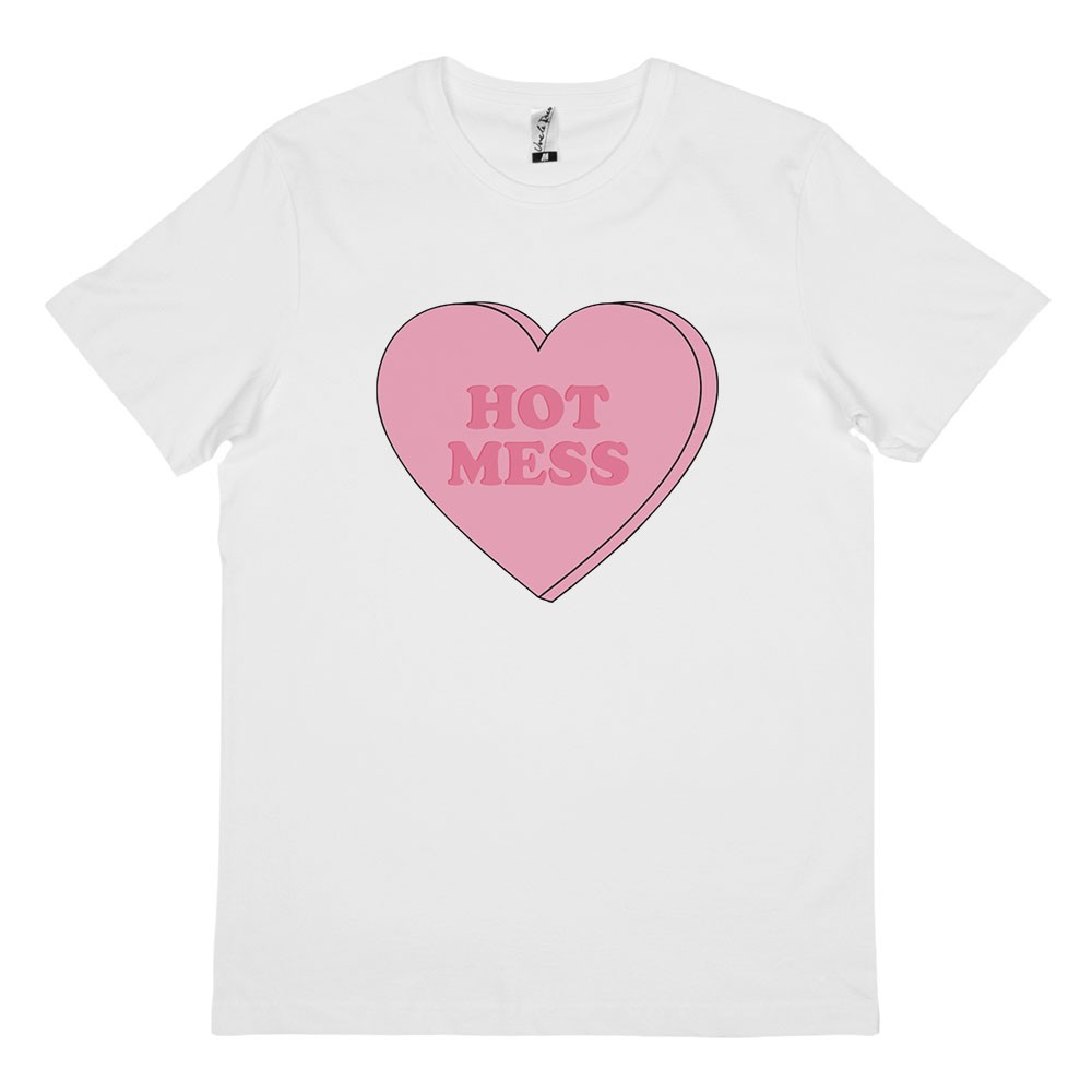 HOT MESS WHITE TEE HOT MESS WHITE TEE