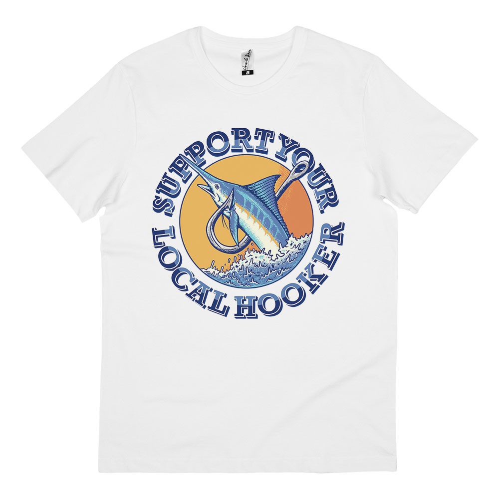 LOCAL HOOKER WHITE TEE LOCAL HOOKER WHITE TEE