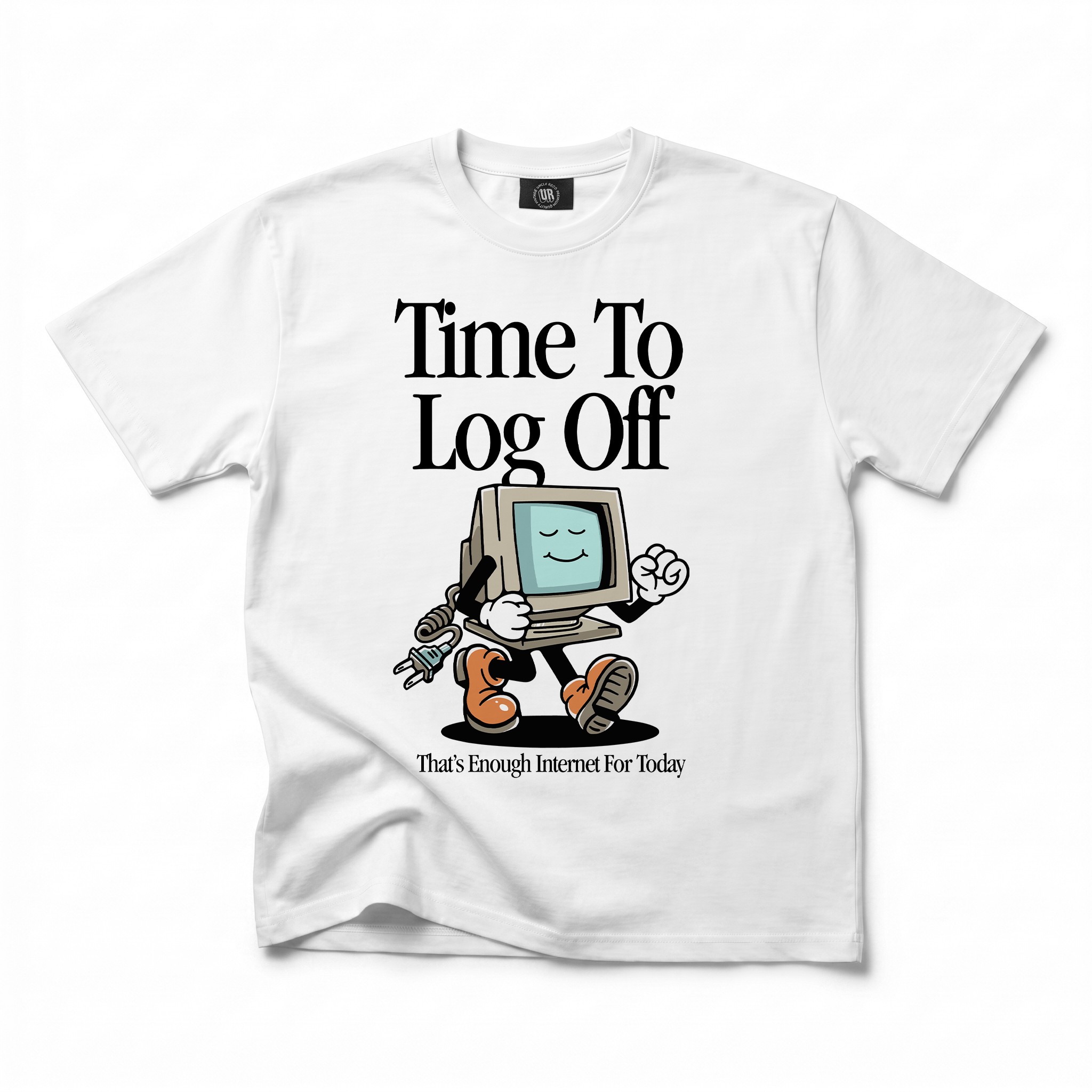 LOG OFF TIME WHITE TEE LOG OFF TIME WHITE TEE