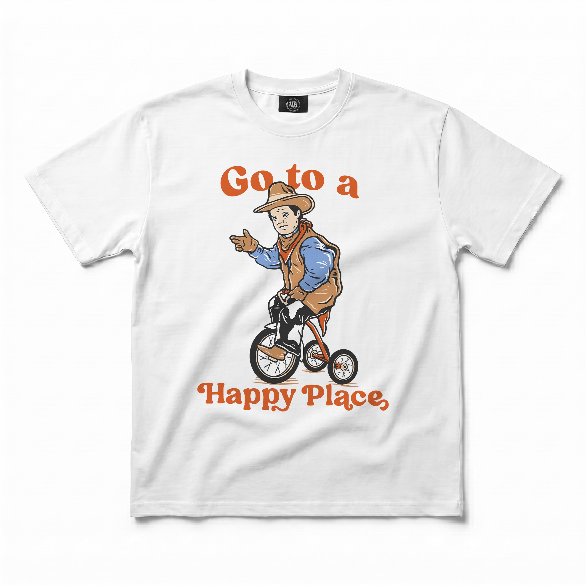 GO TO A HAPPY PLACE WHITE TEE GO TO A HAPPY PLACE WHITE TEE