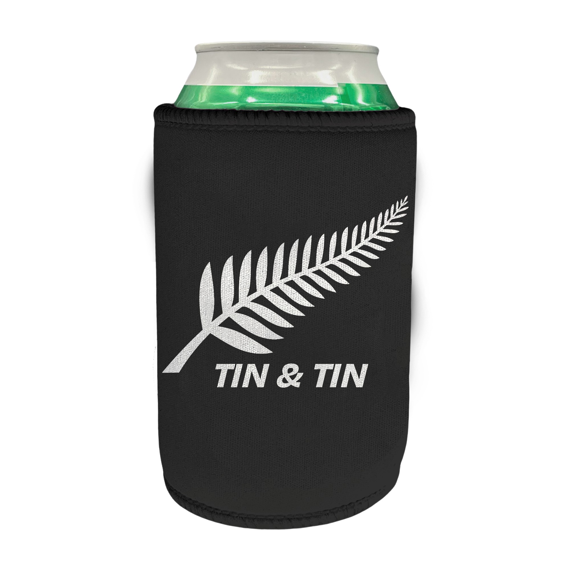 TIN & TIN SILVER FERN STUBBY HOLDER TIN & TIN SILVER FERN STUBBY HOLDER