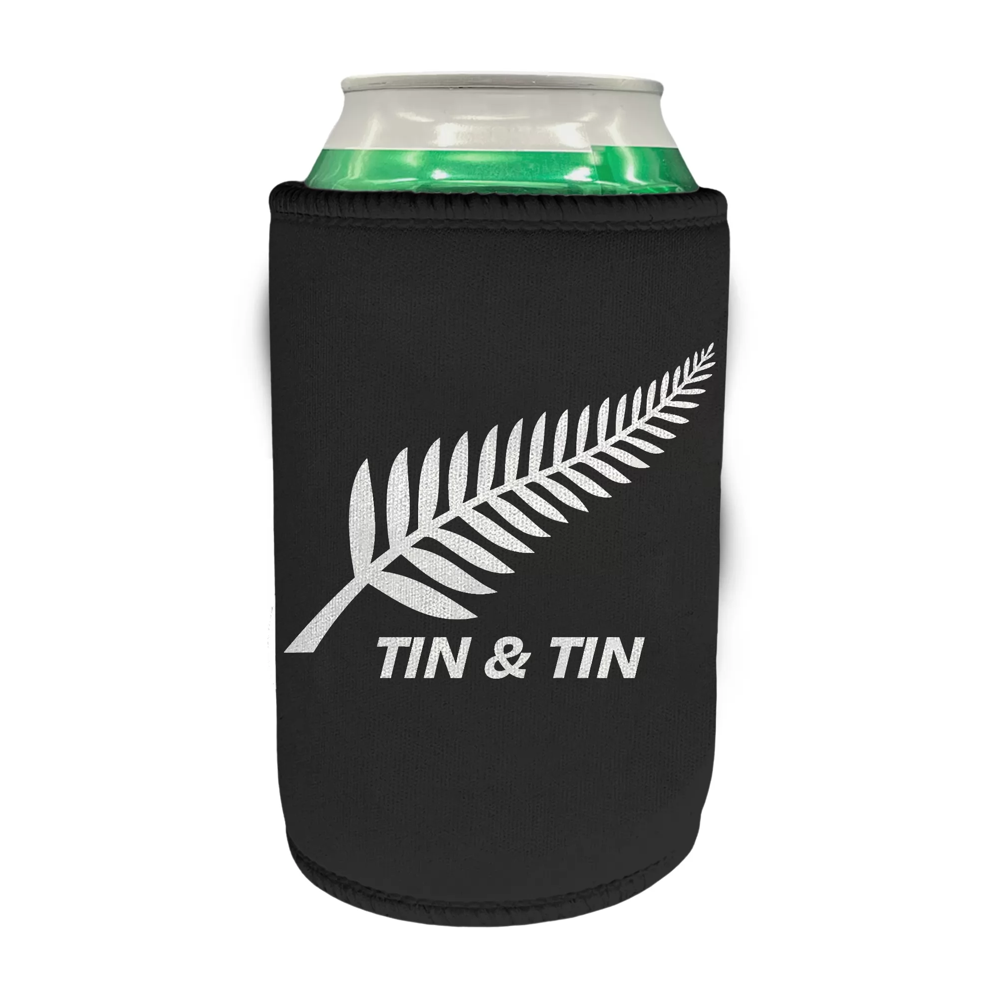 TIN & TIN SILVER FERN STUBBY HOLDER TIN & TIN SILVER FERN STUBBY HOLDER