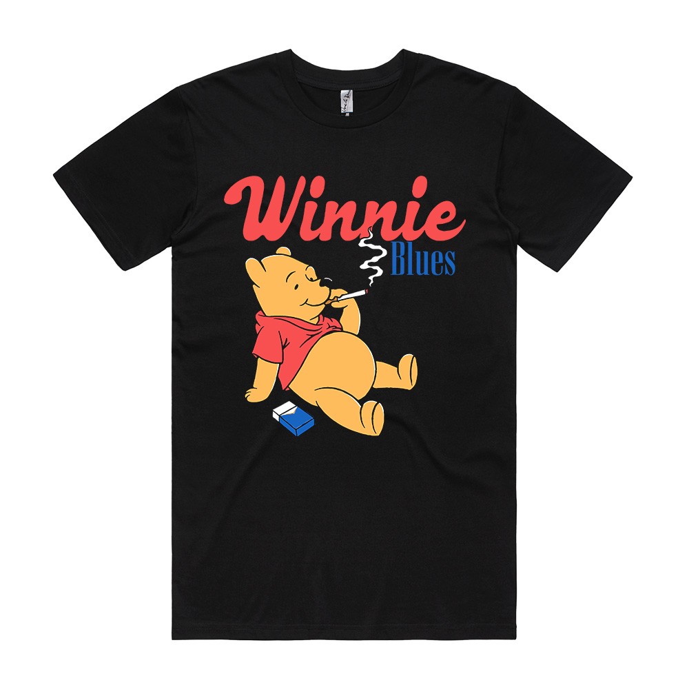 BLACK WINNIE BLUES TEE BLACK WINNIE BLUES TEE