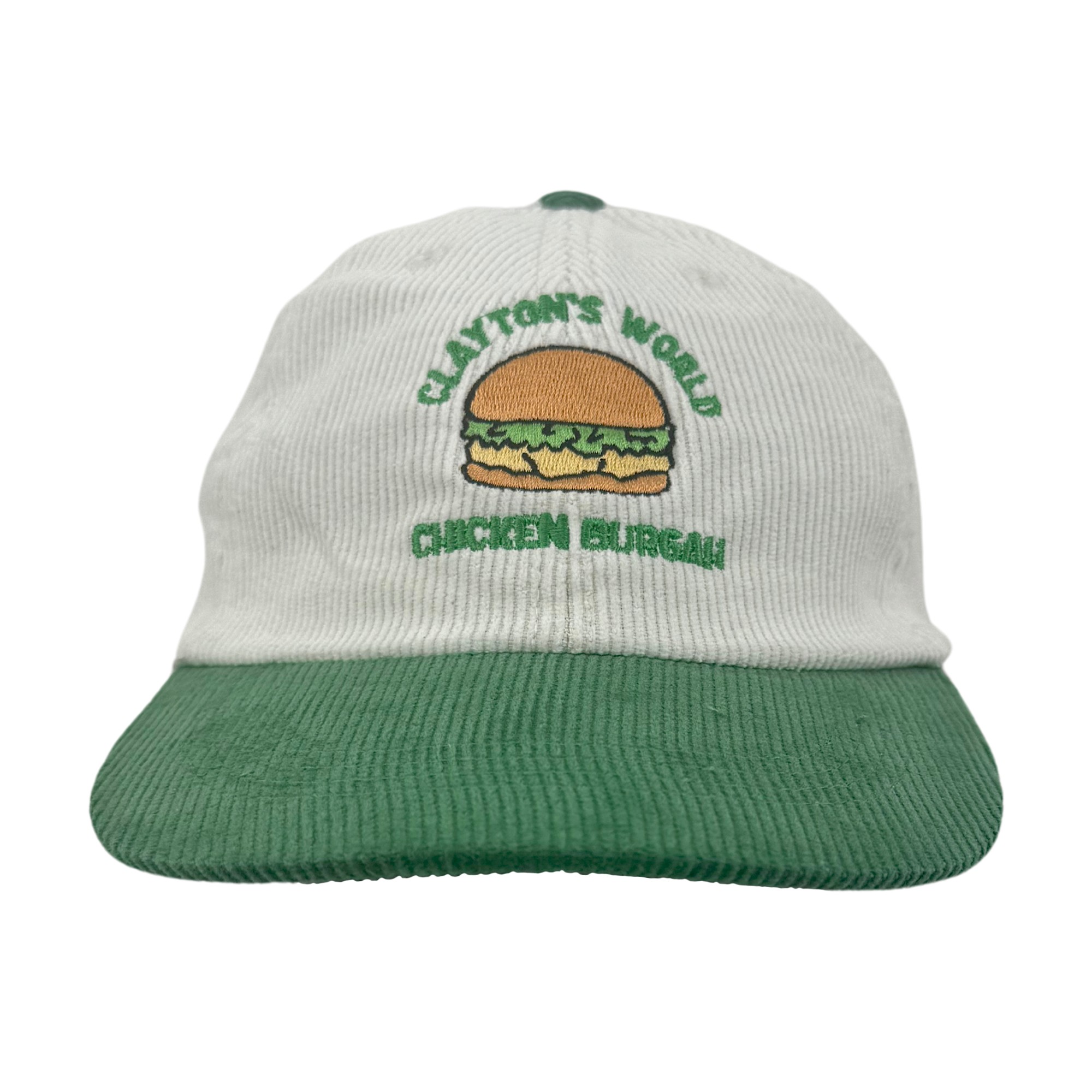 GREEN & WHITE CLAYTON'S WORLD TWO TONE CORD HAT