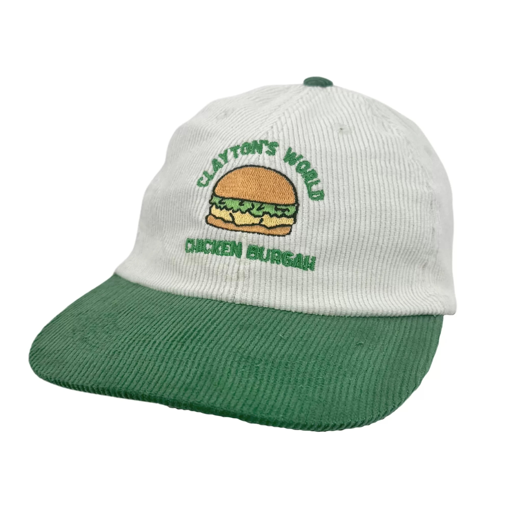GREEN & WHITE CLAYTON'S WORLD TWO TONE CORD HAT GREEN & WHITE CLAYTON'S WORLD TWO TONE CORD HAT
