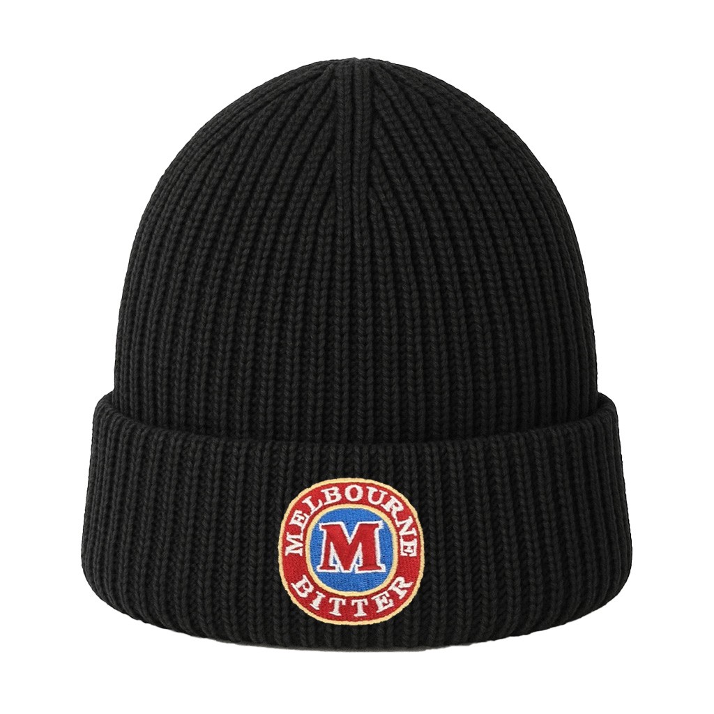 BLACK MELBOURNE BITTER KNIT BEANIE BLACK MELBOURNE BITTER KNIT BEANIE