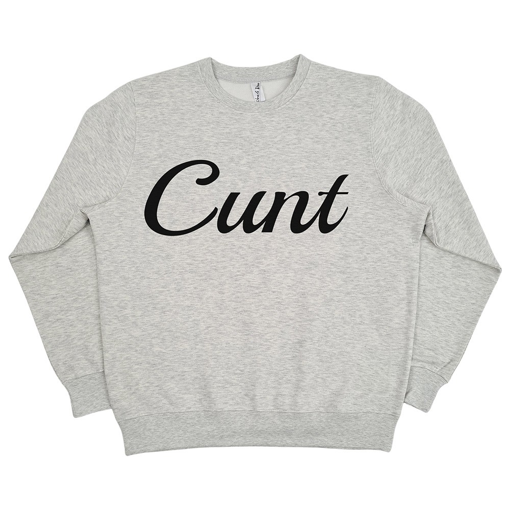 CURSIVE WHITE MARLE CREW