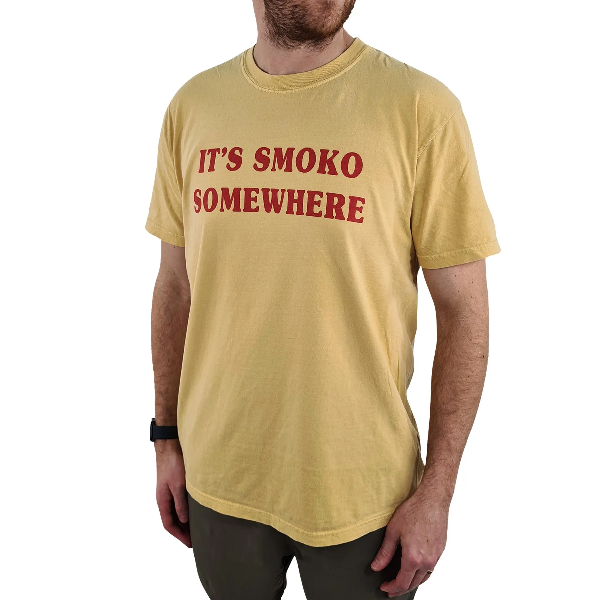 SMOKO SOMEWHERE VINTAGE MUSTARD TEE SMOKO SOMEWHERE VINTAGE MUSTARD TEE