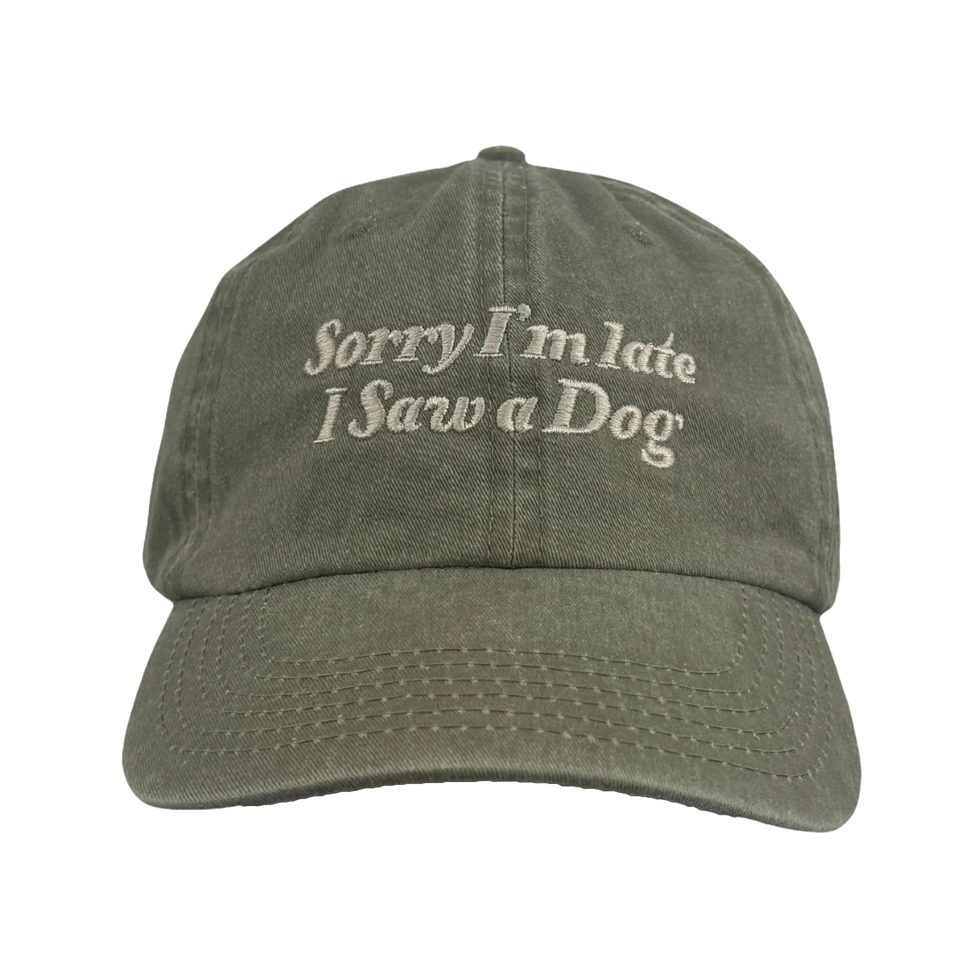 SORRY I'M LATE I SAW A DOG DAD HAT