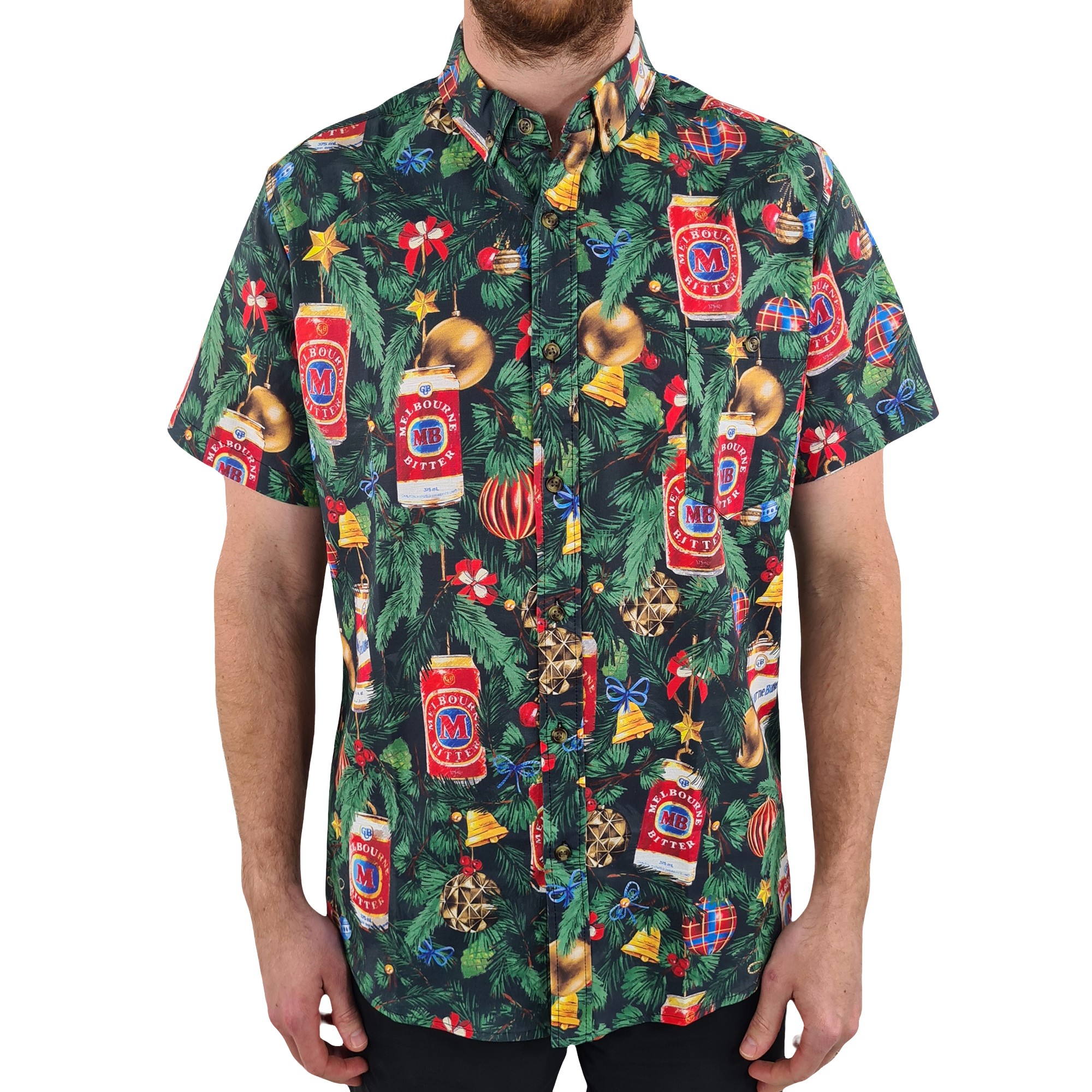 MELBOURNE XMAS TINNIES BUTTON UP SHIRT PRE ORDER