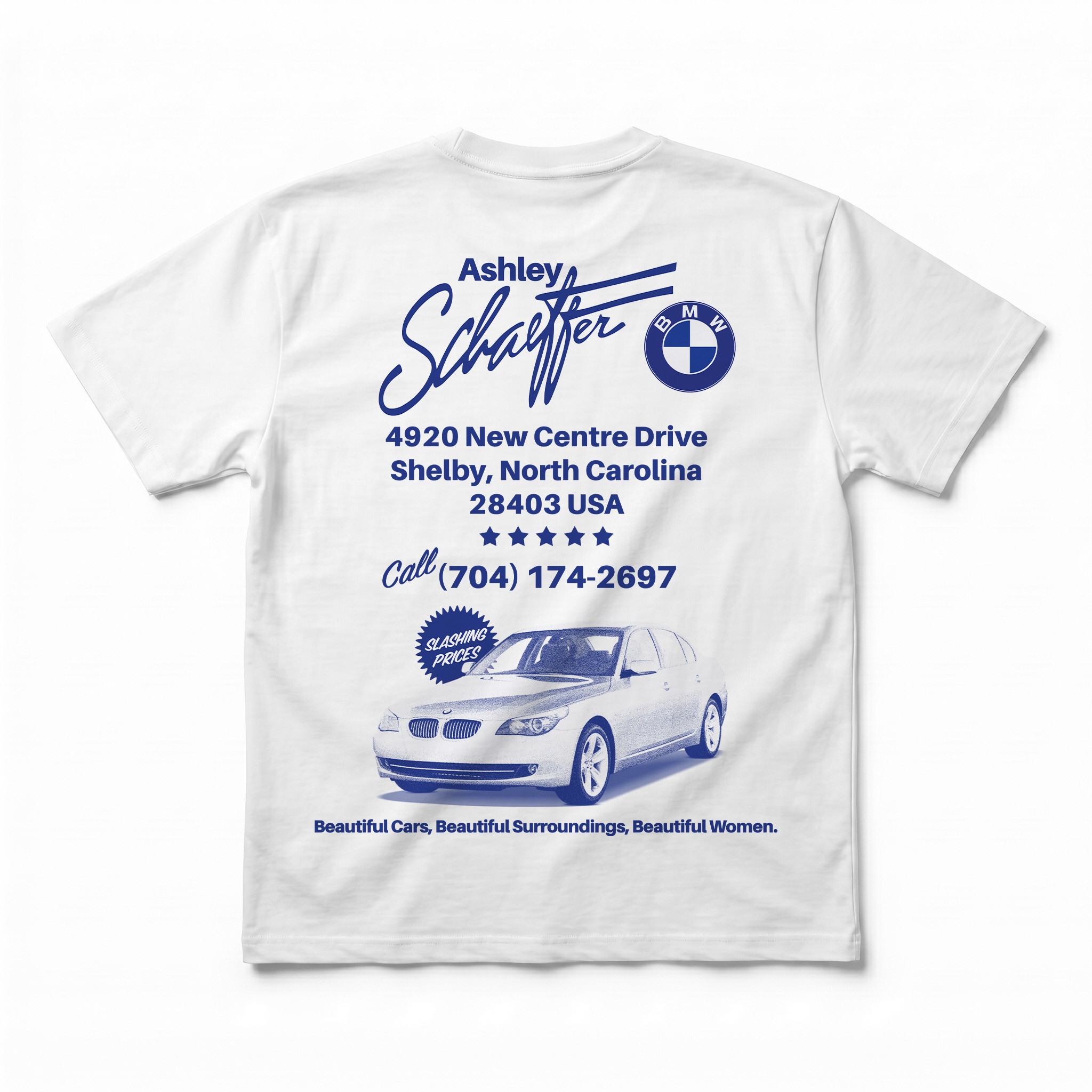 ASHLEY SCHAEFFER WHITE VINTAGE FRONT & BACK T-SHIRT