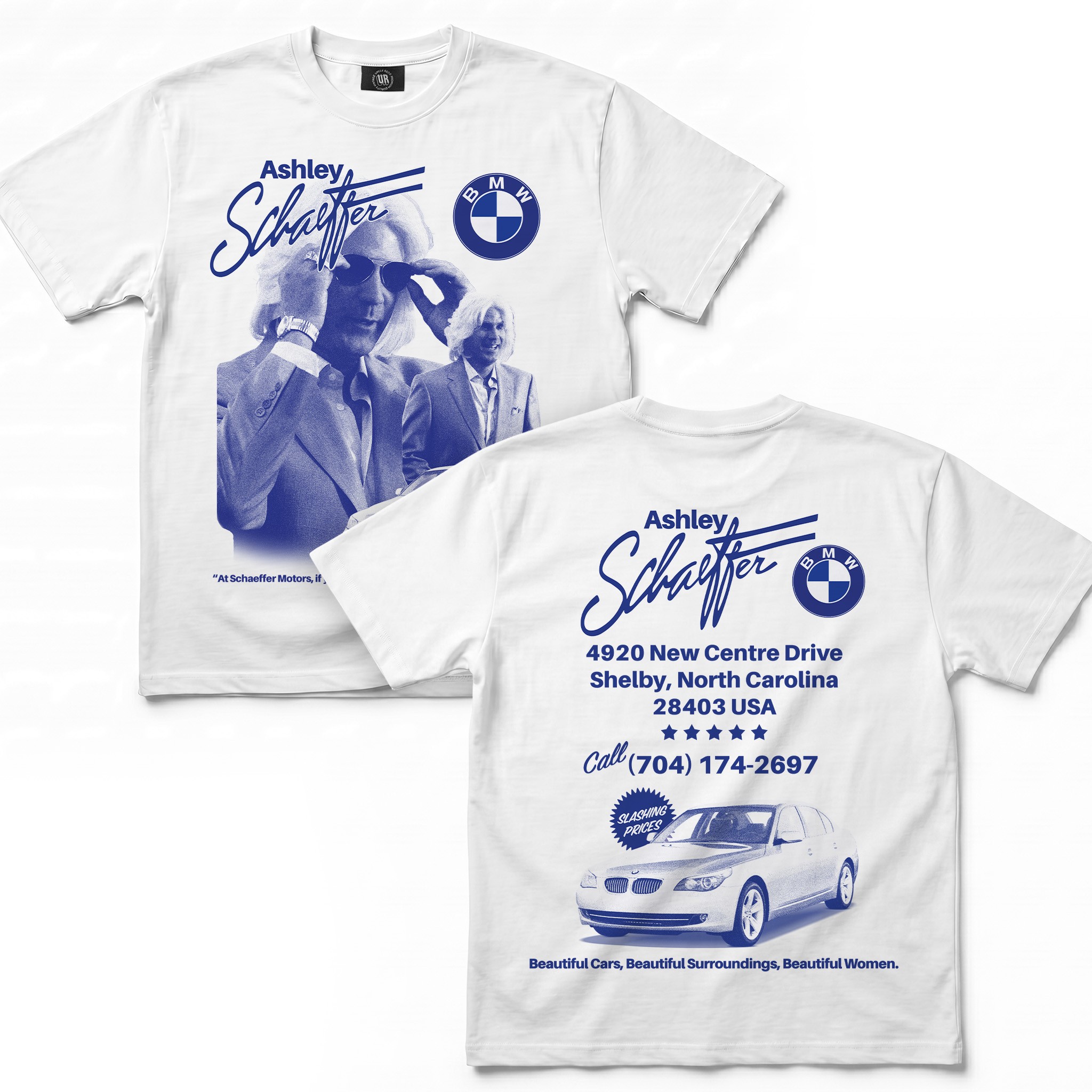 ASHLEY SCHAEFFER WHITE VINTAGE FRONT & BACK T-SHIRT