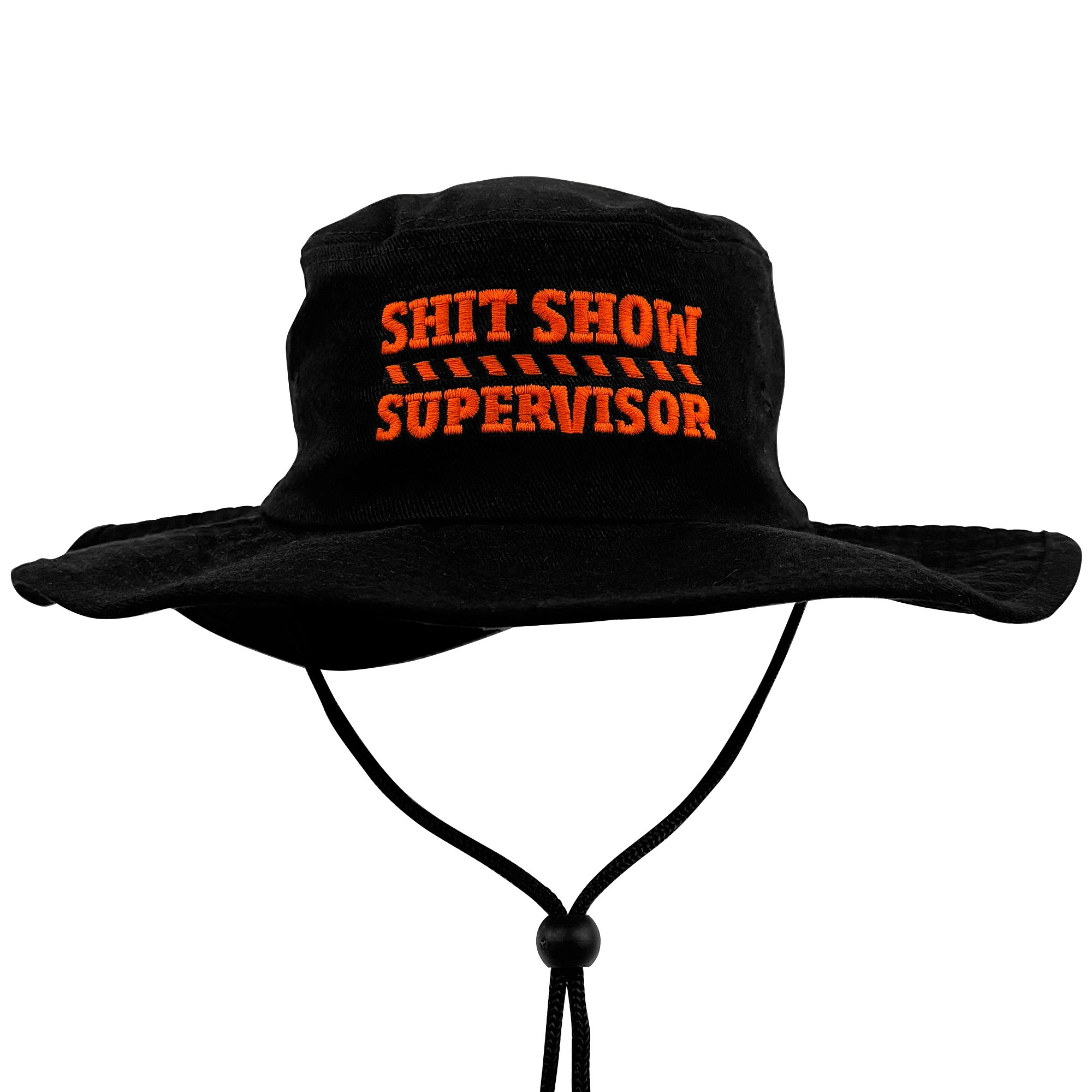 BLACK SUPERVISOR WIDE BRIM HAT WITH HI VIS EMBROIDERY BLACK SUPERVISOR WIDE BRIM HAT WITH HI VIS EMBROIDERY