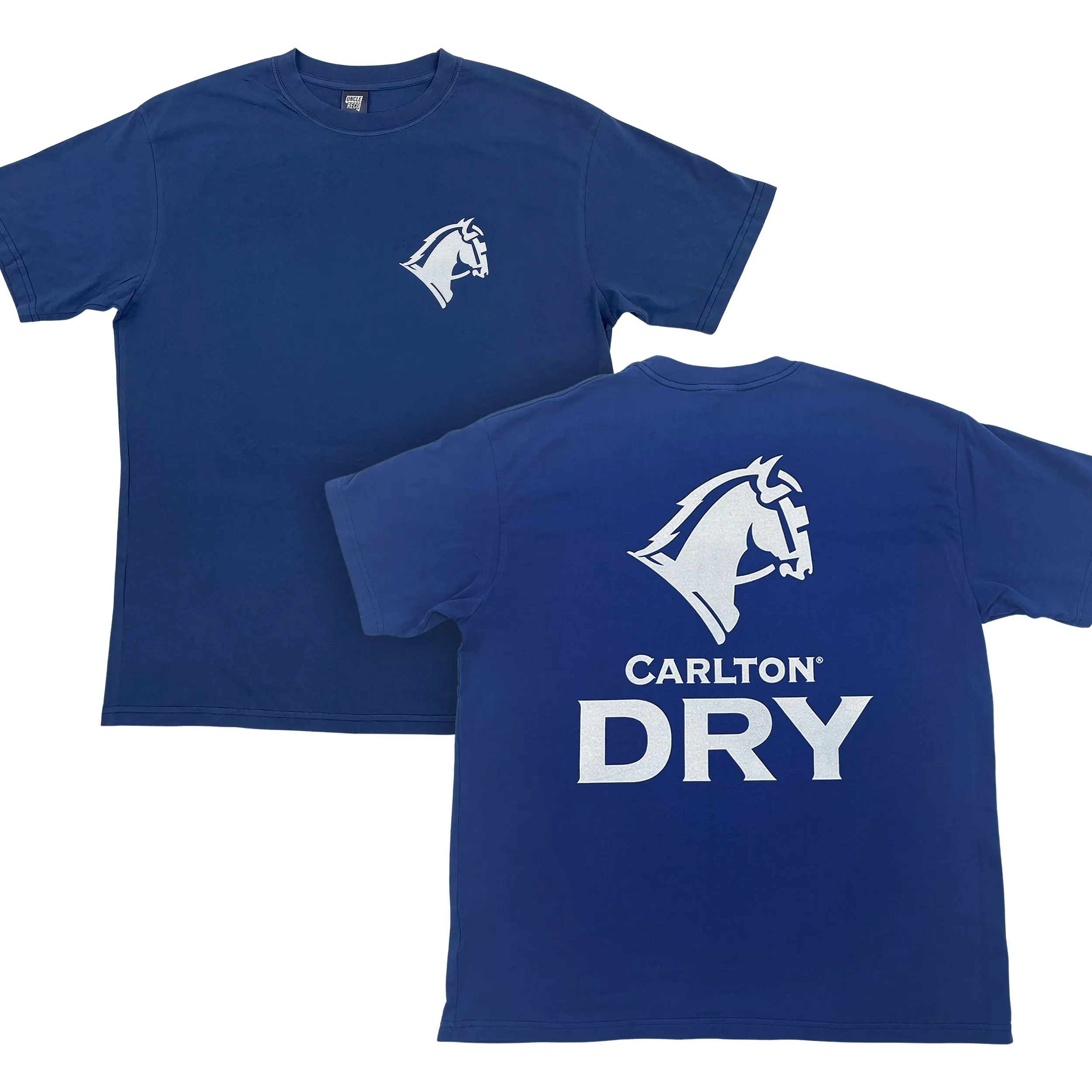 VINTAGE BLUE FRONT & BACK CARLTON DRY T-SHIRT VINTAGE BLUE FRONT & BACK CARLTON DRY T-SHIRT