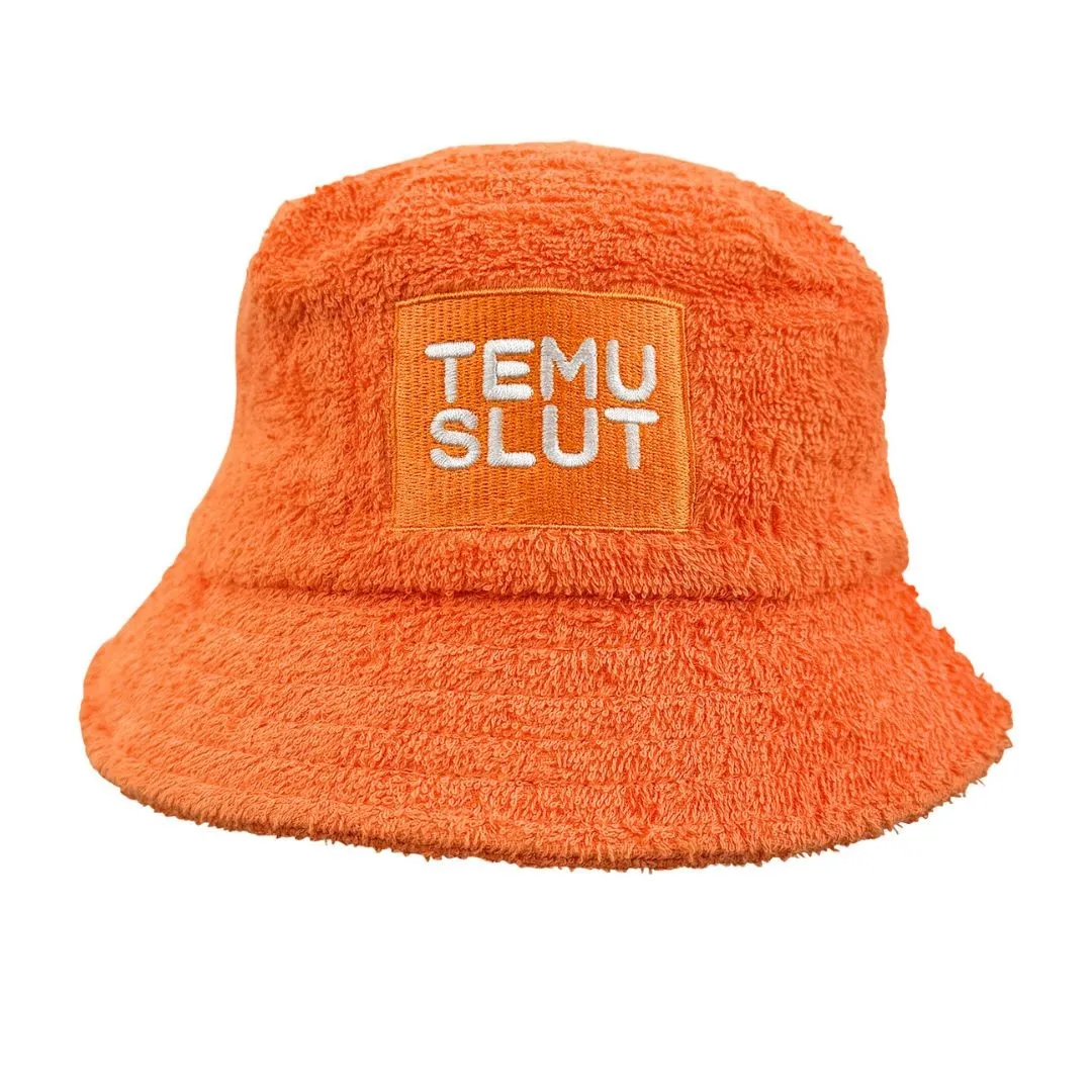 TEMUSLUT ORANGE TERRY TOWEL BUCKET HAT