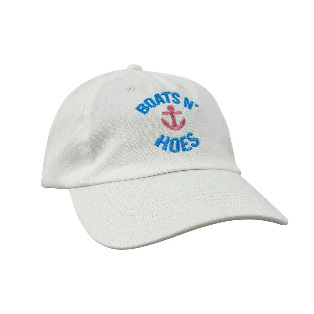WHITE BOATS N HOES DAD HAT