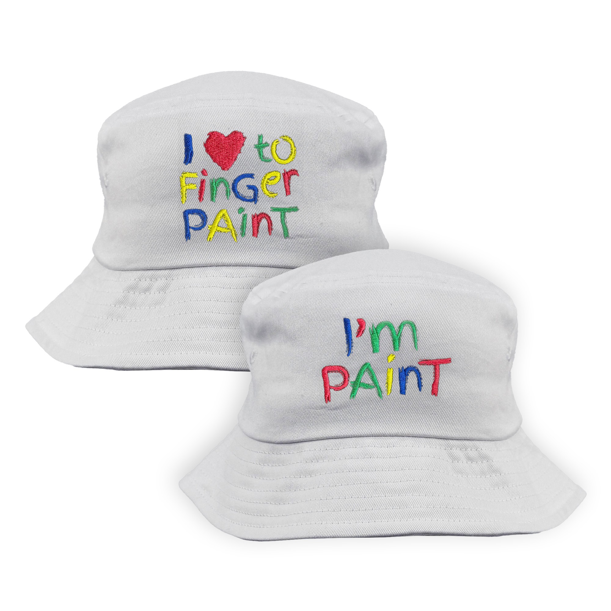 WHITE FINGER PAINTING BUCKET HAT COMBO WHITE FINGER PAINTING BUCKET HAT COMBO