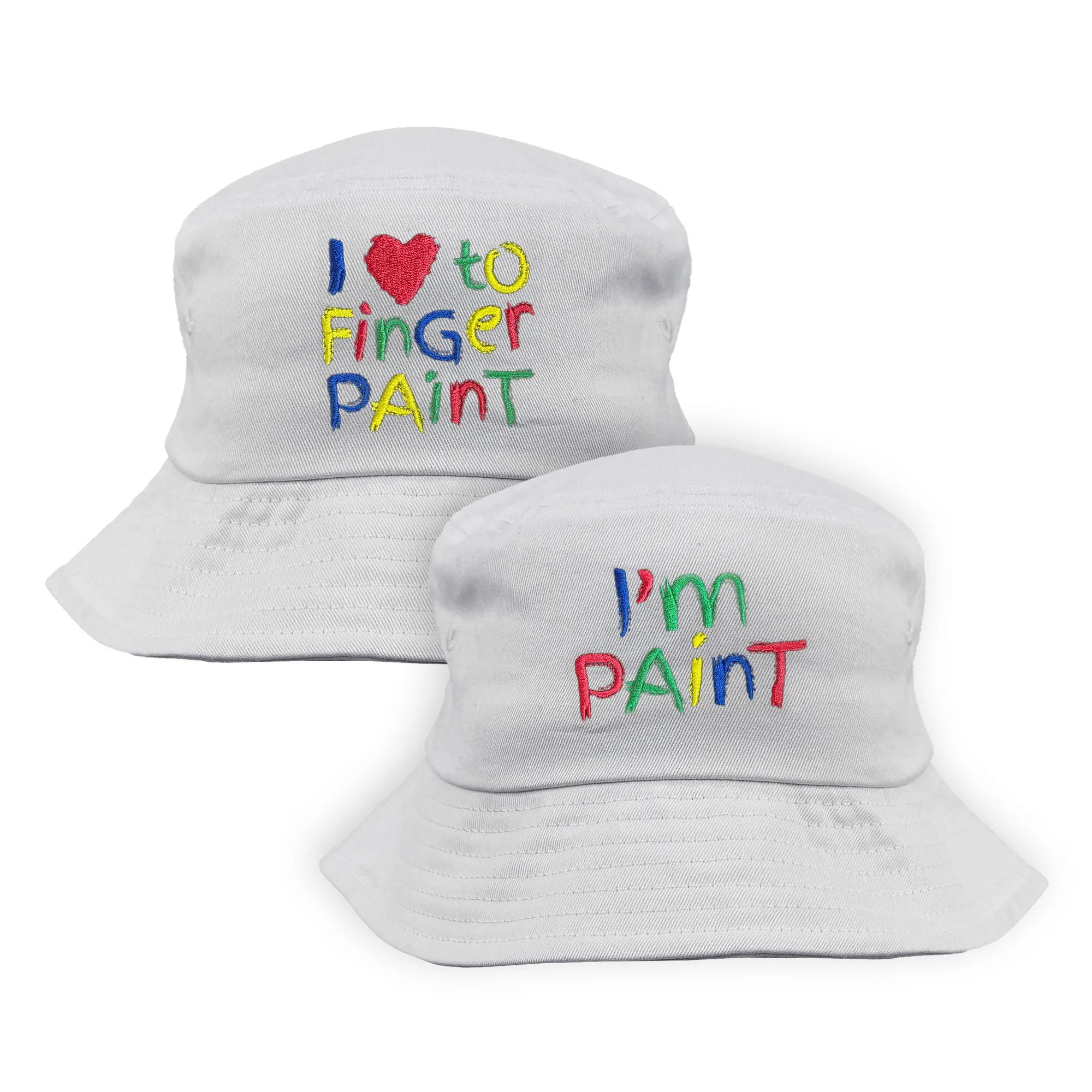WHITE FINGER PAINTING BUCKET HAT COMBO WHITE FINGER PAINTING BUCKET HAT COMBO