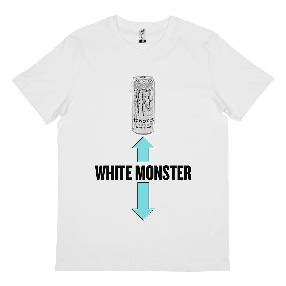 WHITE MONSTER WHITE TEE WHITE MONSTER WHITE TEE