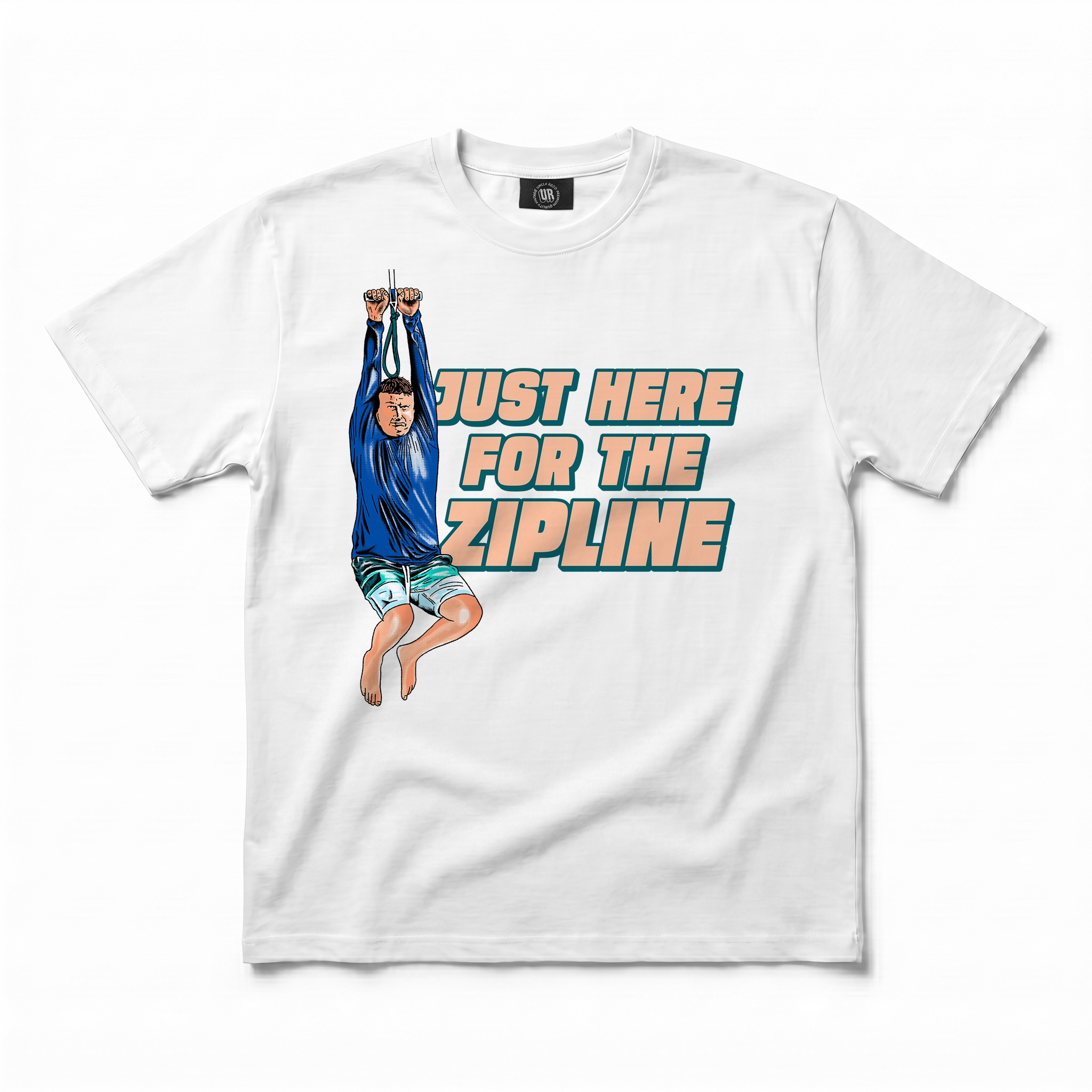 HERE FOR THE ZIPLINE WHITE TEE HERE FOR THE ZIPLINE WHITE TEE