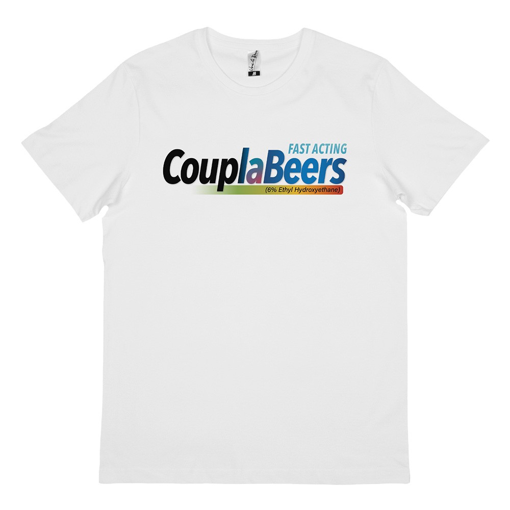 COUPLA BEERS WHITE TEE COUPLA BEERS WHITE TEE