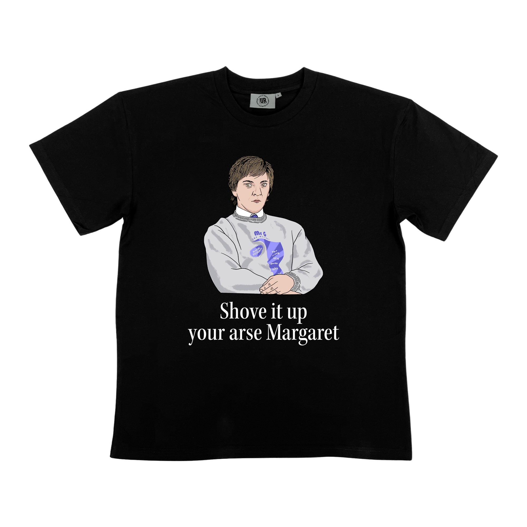 SHOVE IT MARGARET BLACK TEE SHOVE IT MARGARET BLACK TEE