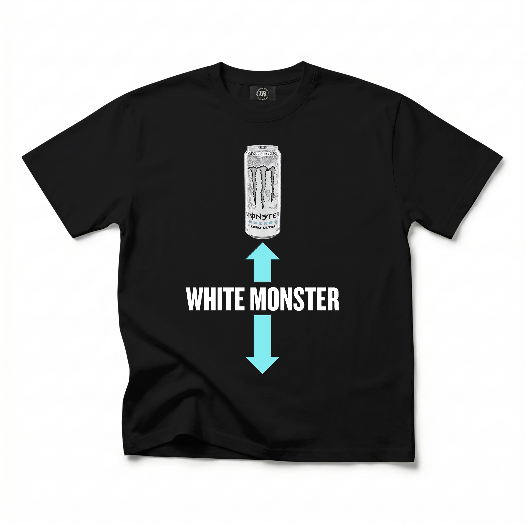 WHITE MONSTER BLACK TEE WHITE MONSTER BLACK TEE