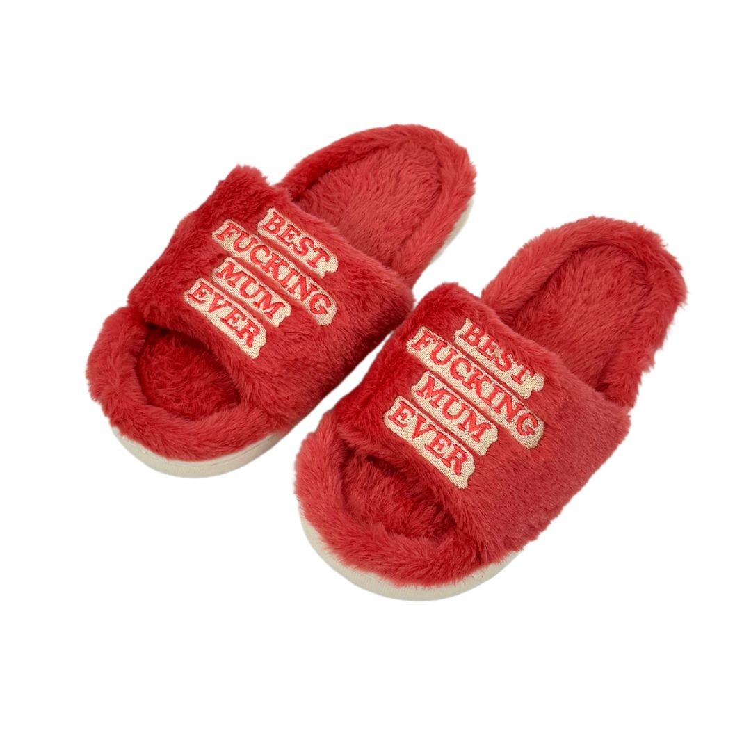 WATERMELON BEST MUM FUR SLIPPERS WATERMELON BEST MUM FUR SLIPPERS