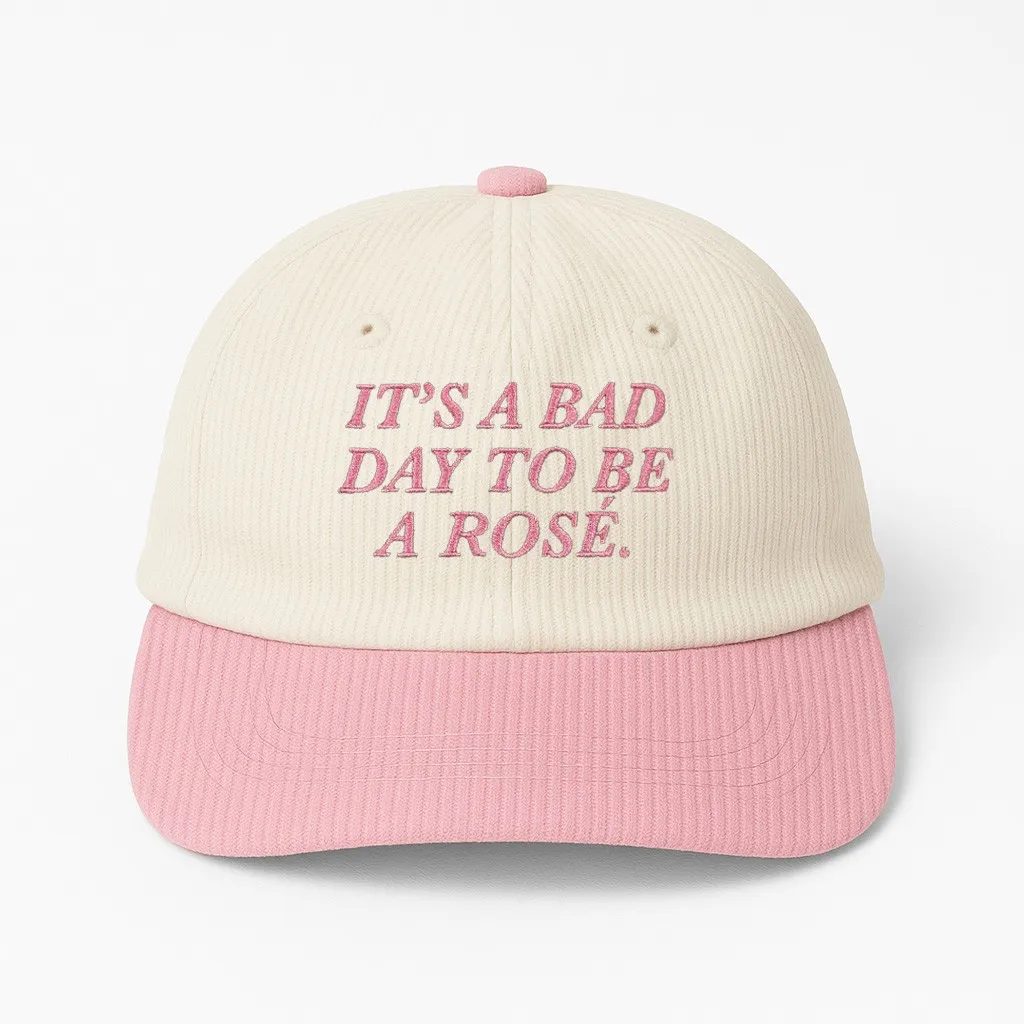 BAD DAY ROSE PINK/WHITE CORD HAT BAD DAY ROSE PINK/WHITE CORD HAT