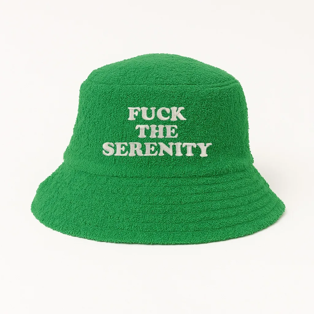 SERENITY GREEN TERRY TOWEL BUCKET HAT