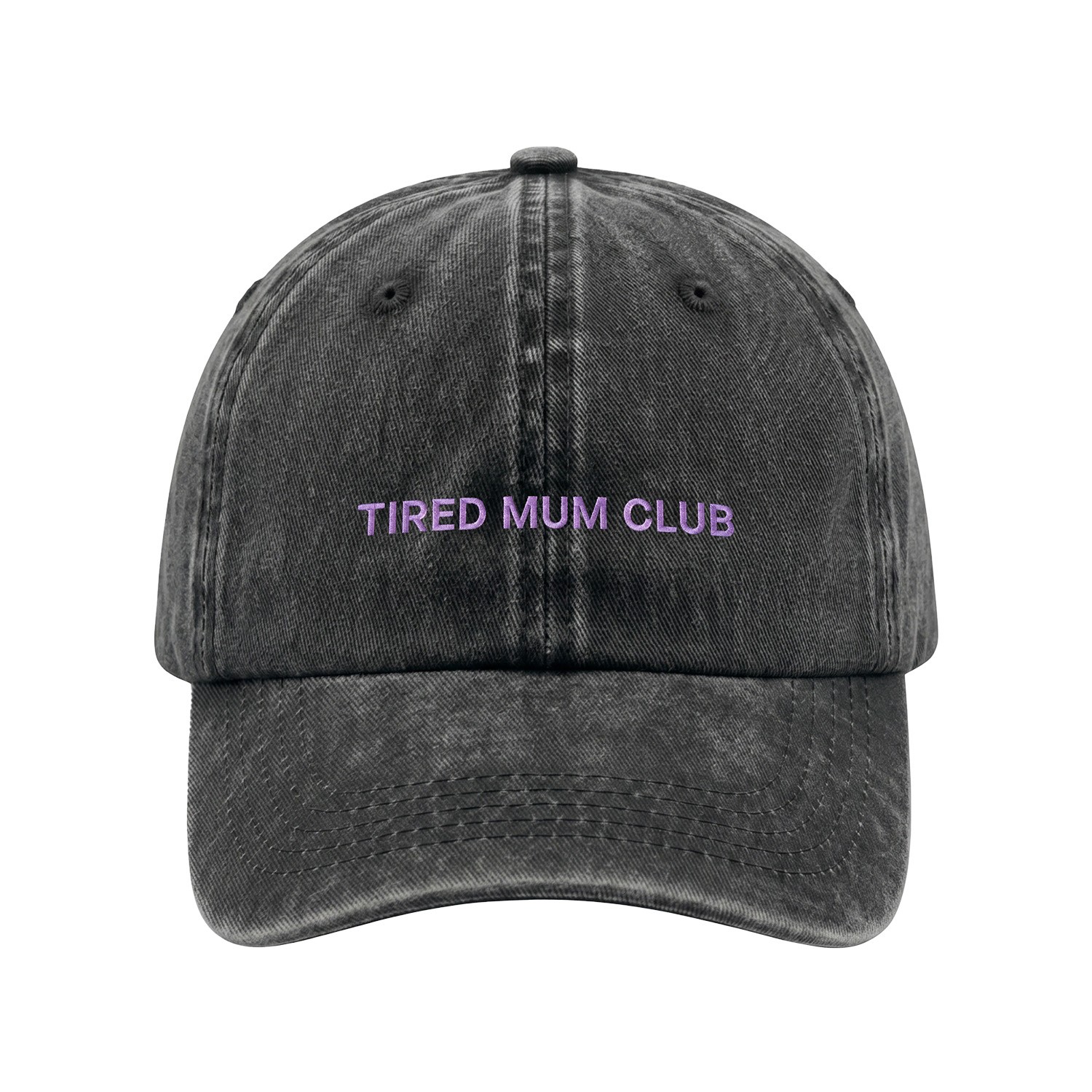 TIRED MUM CLUB BLACK WASHED DAD HAT TIRED MUM CLUB BLACK WASHED DAD HAT